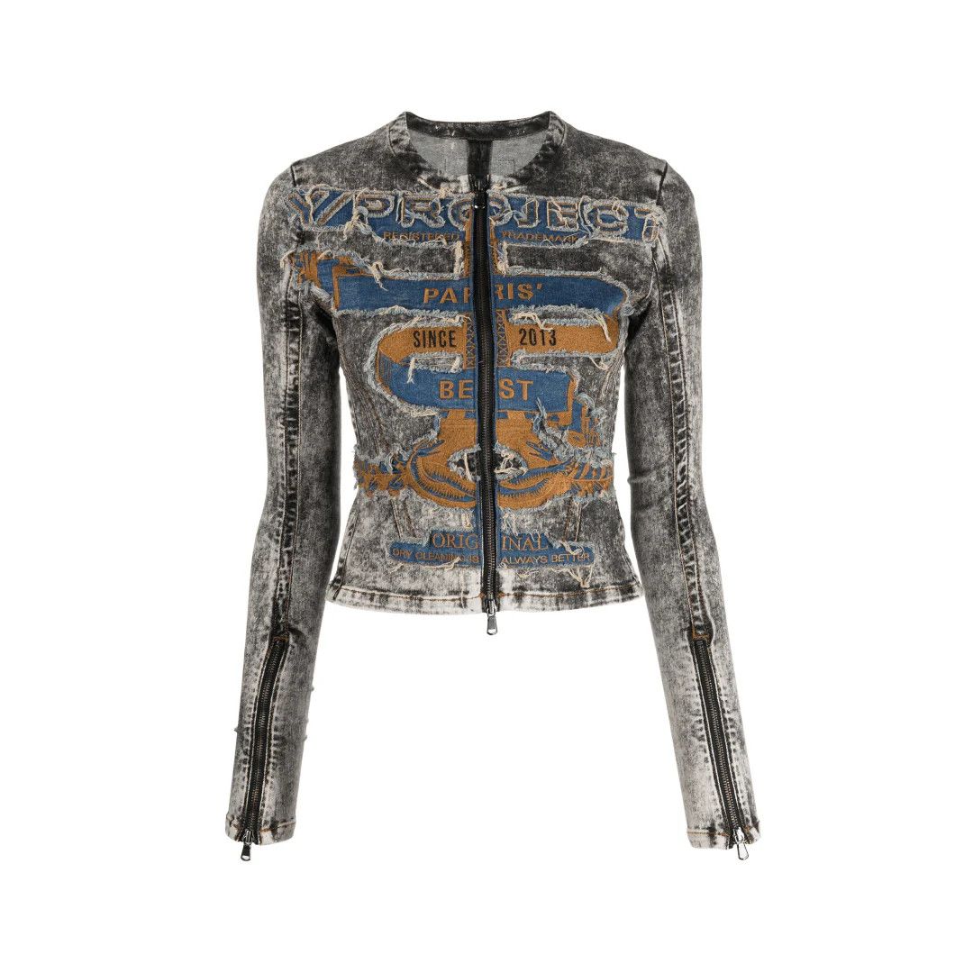 image of Yproject O1Mle0524 Paris' Best' Denim Jacket In Multicolor, Women's (Size Small)