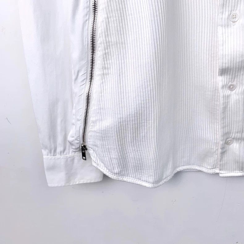 Givenchy Givenchy Size39 White Diagonal Zip Cotton Collar Single Bre Size US M / EU 48-50 / 2 - 4 Thumbnail