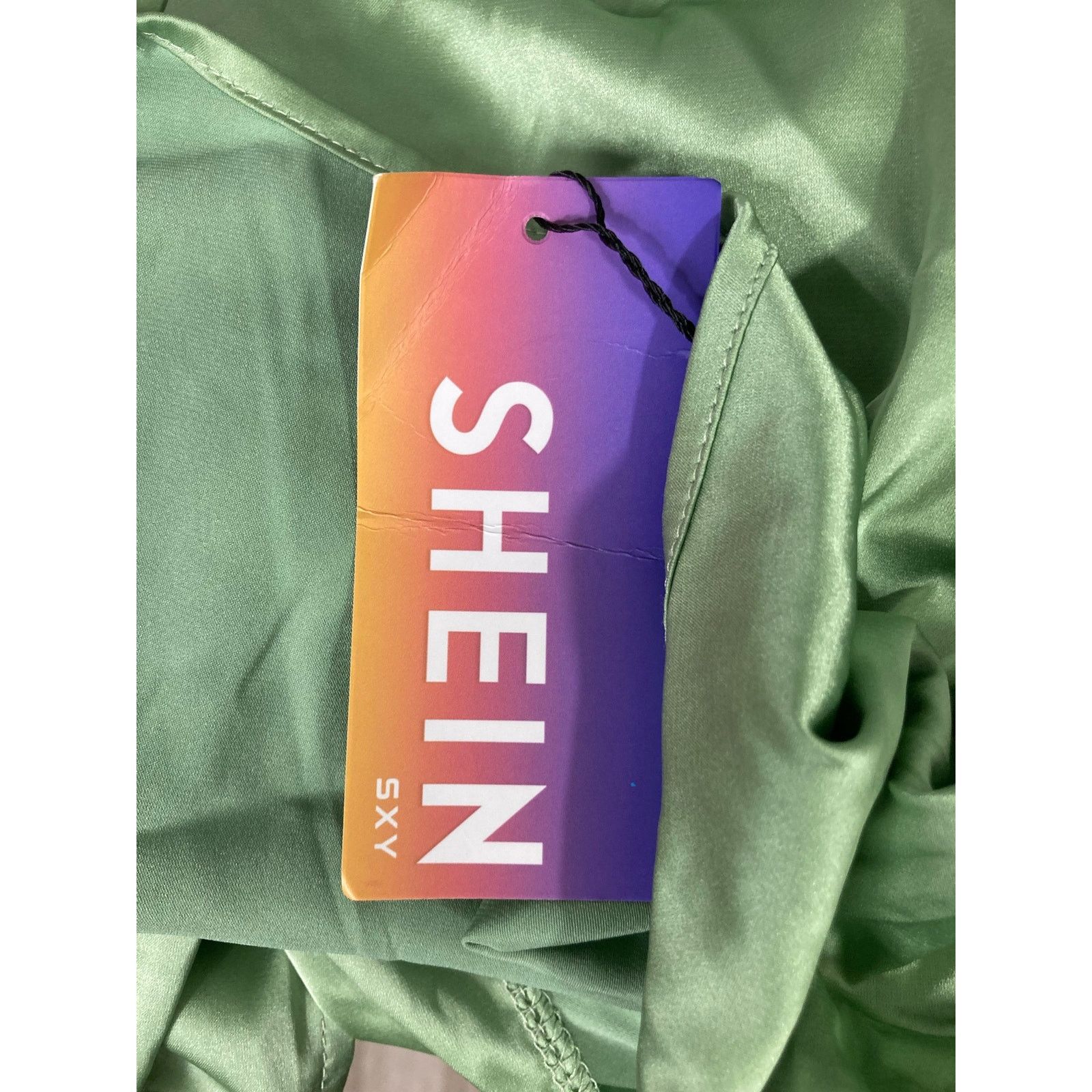 Shein SHEIN Satin Nightgown Olive Green Long Bell XS NWT Size XS / US 0-2 / IT 36-38 - 4 Thumbnail