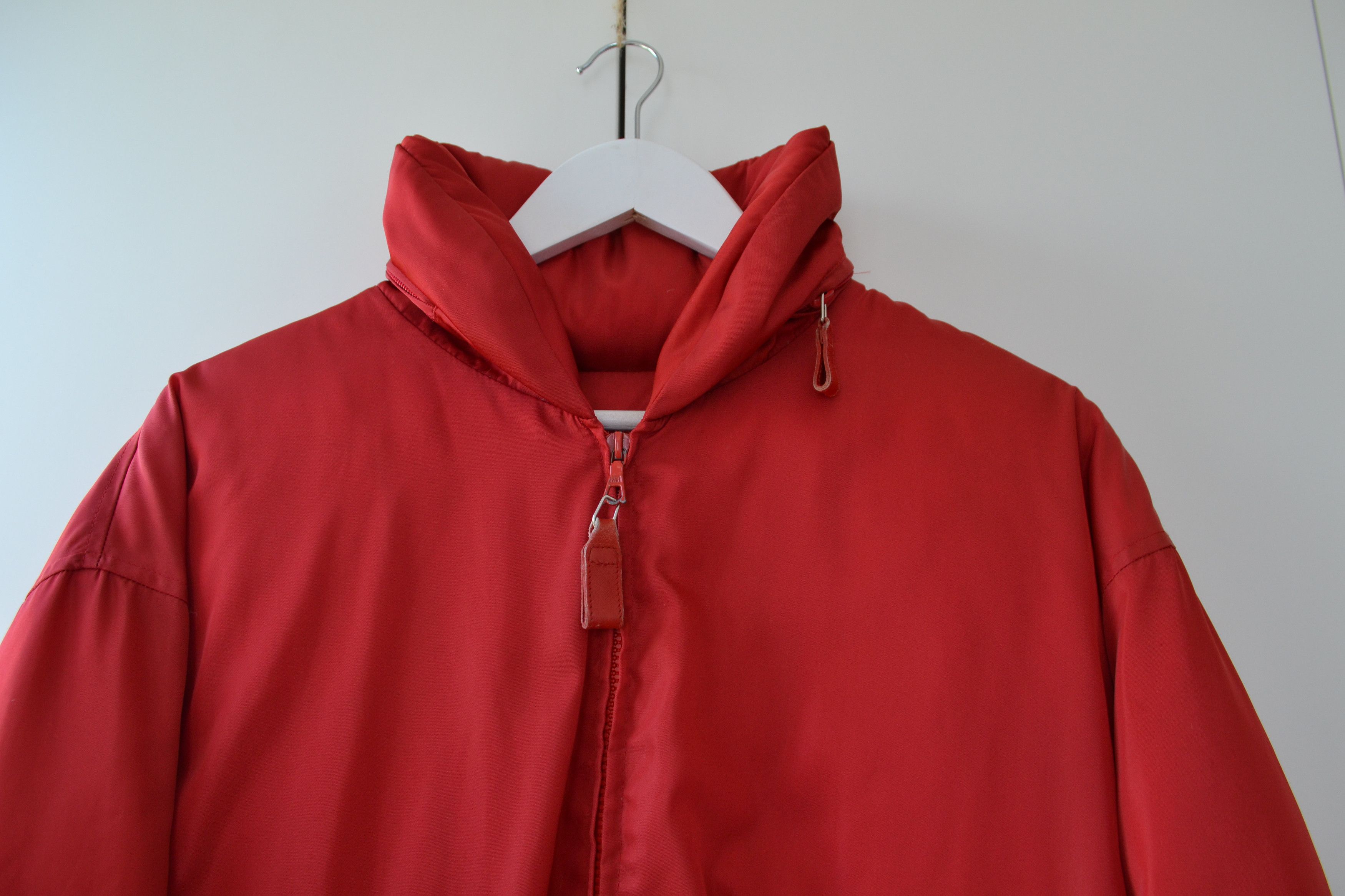 Prada PRADA Jacket Down Parka Coat Red Zip Hood Vintage Size L / US 10 / IT 46 - 2 Thumbnail