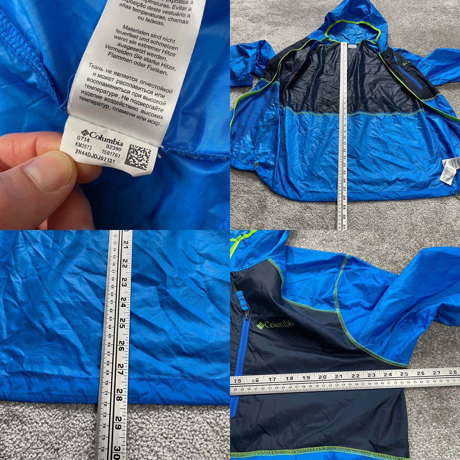 Vintage Columbia Jacket Mens Large Blue Lightweight Windbreaker Full Zip Hooded Activewear Casual Travel Size US L / EU 52-54 / 3 - 8 Thumbnail