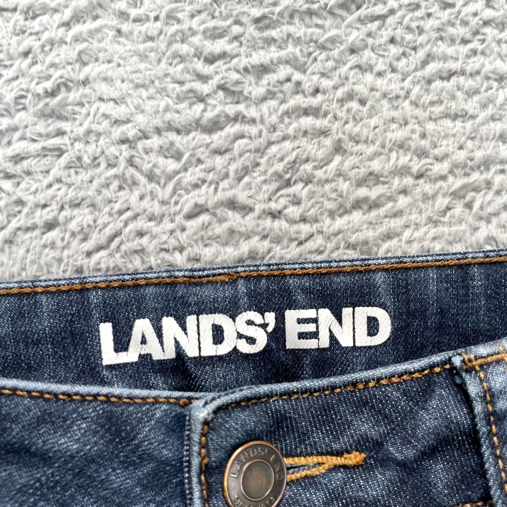 Lands' End Lands End Jeans Womens 4P Blue Straight Leg Mid Rise Logo Cotton Whiskered Denim Size 30" / US 8 / IT 44 - 3 Thumbnail