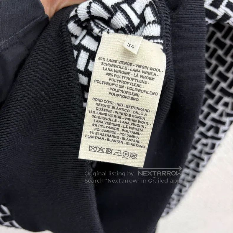 Hermes Hermes Black and White All-Over Printed Collar Zip-Up Jack Size XXS / US 00 / IT 34 - 5 Thumbnail