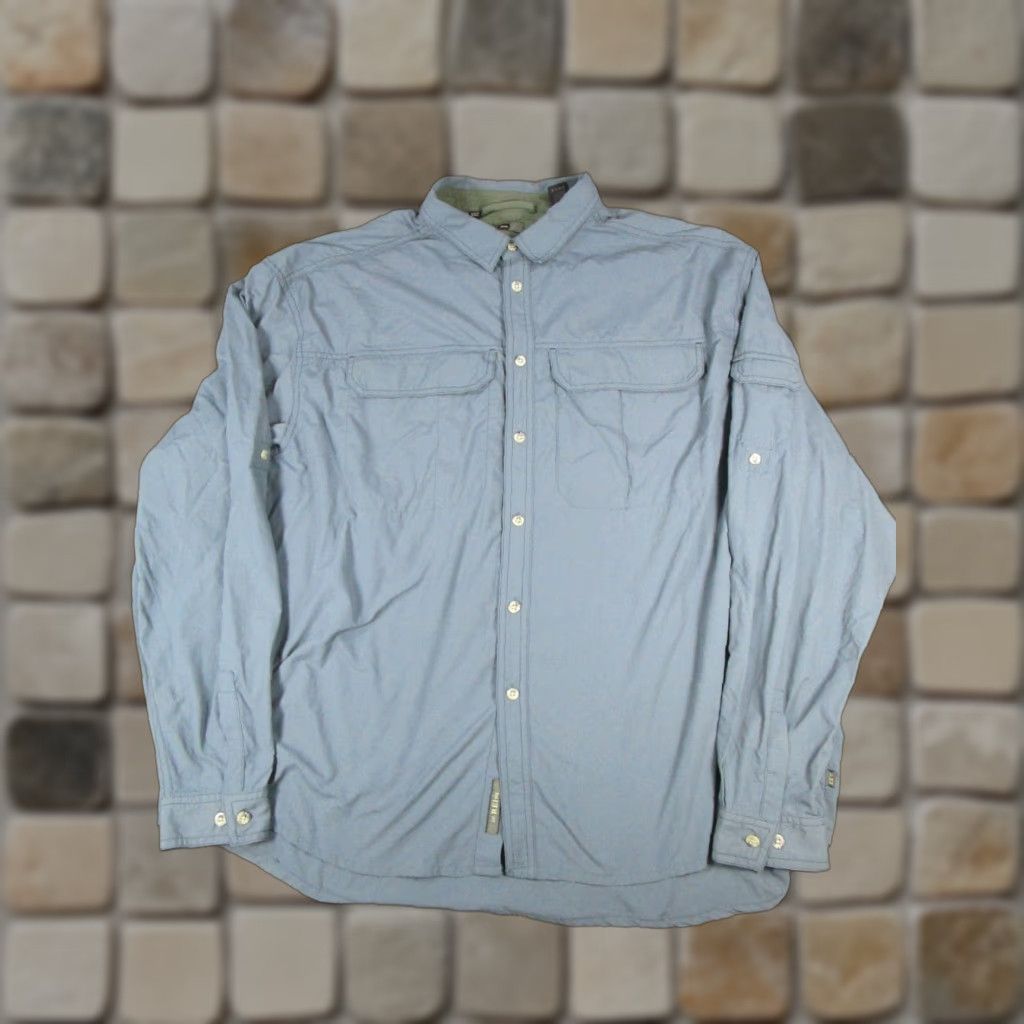 Vintage REI Shirt Mens 2XL Blue Upf 50+ Hiking Button Up Shirt - REI Button-Up Nylon Collared Long Sleeve Casual Travel Workwear Mens, Blue 2XL REI Shirt Size US XXL / EU 58 / 5 - 1 Thumbnail
