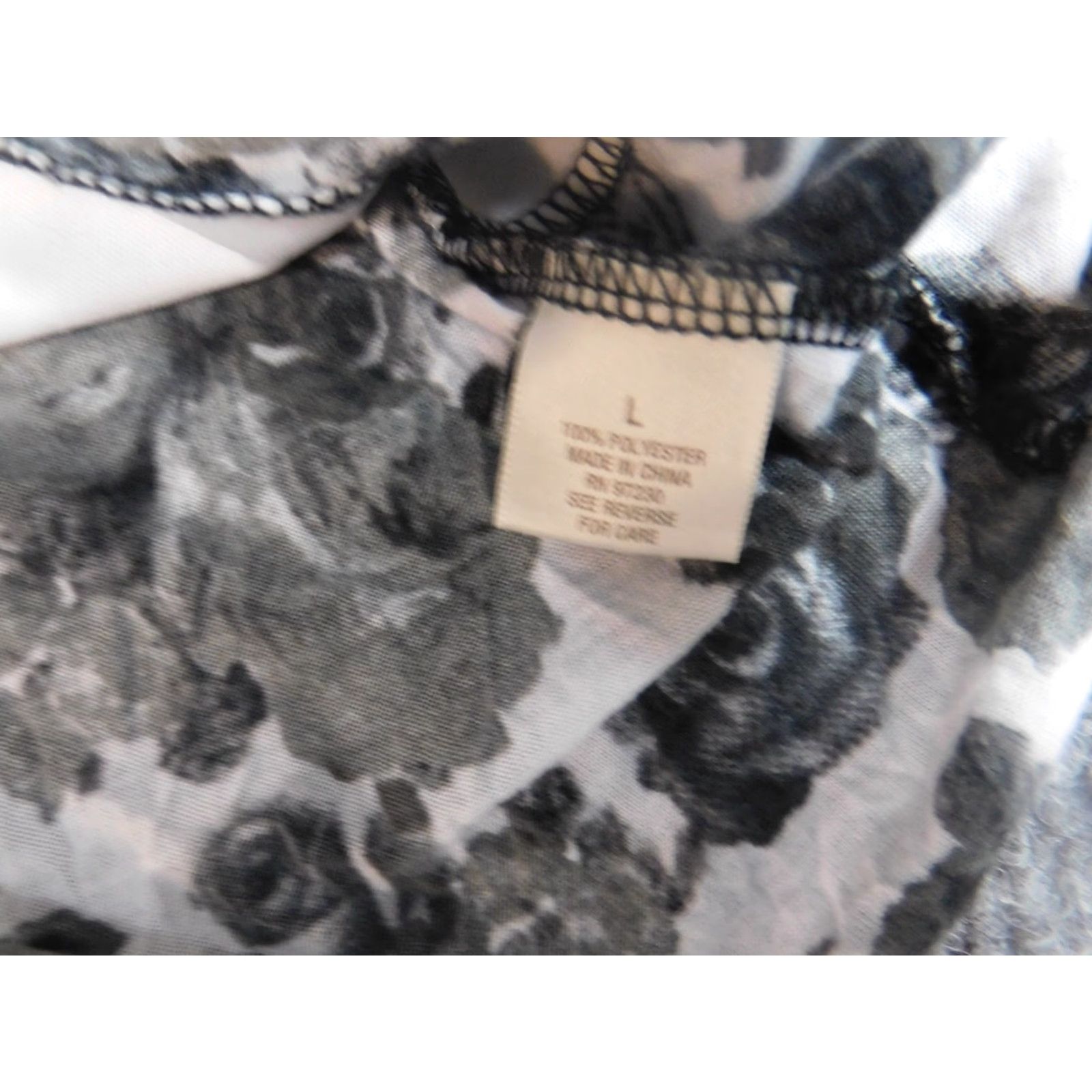 Vintage Dressbarn Womens Blouse L Gray Floral Pullover Casual Lightweight Polyester Rayon Shirt Top Size L / US 10 / IT 46 - 7 Thumbnail