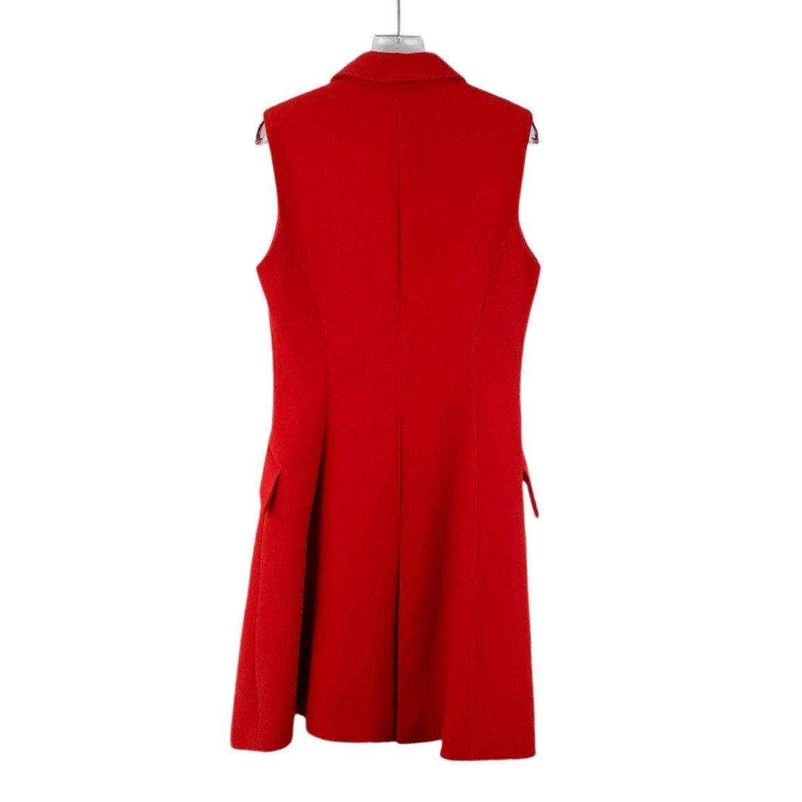 Dior Dior Red Wool Lapel Double Breasted Sleeveless Dress Size S / US 4 / IT 40 - 2 Thumbnail