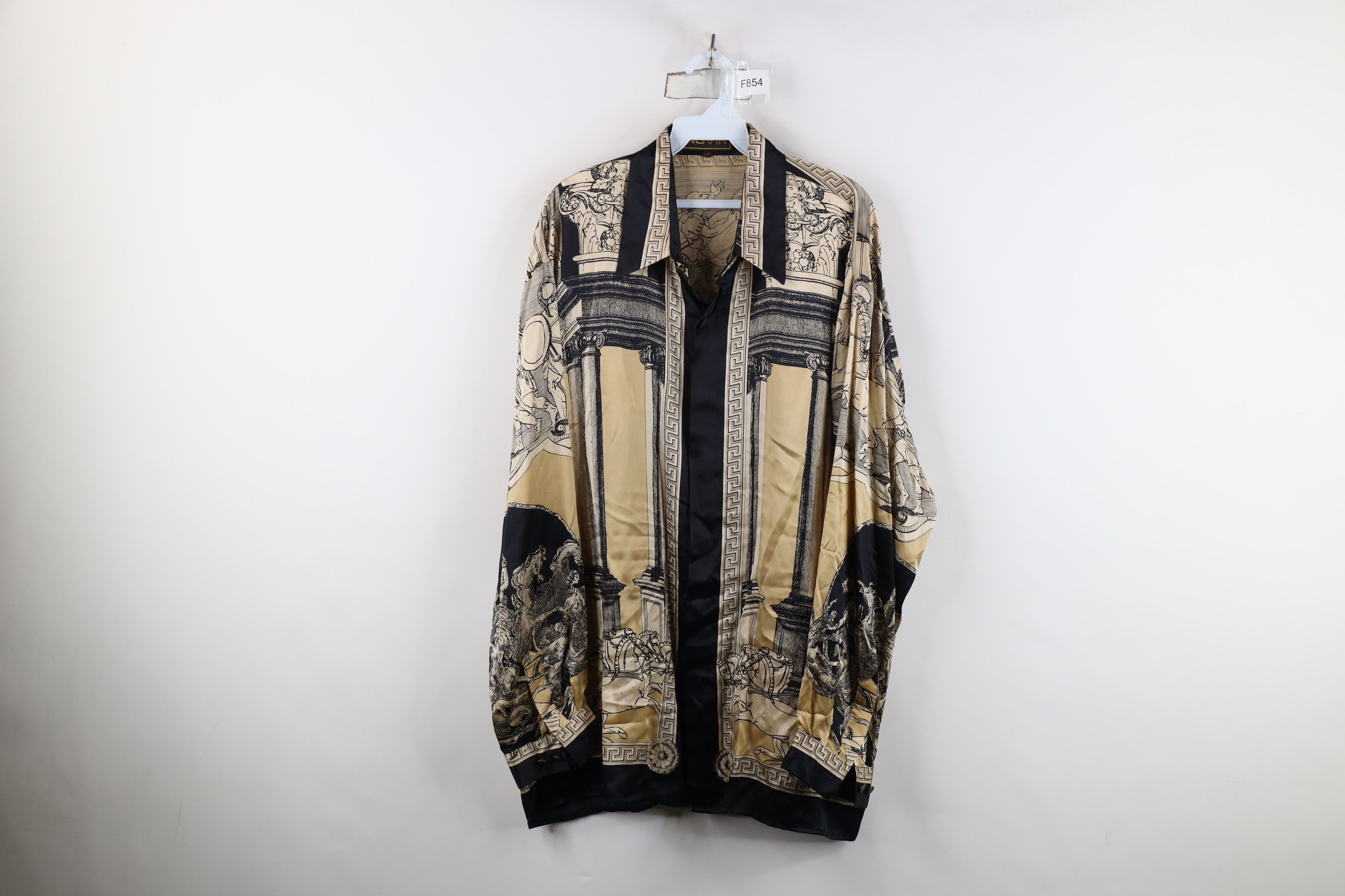 Vintage Vintage 90s Streetwear Roman All Over Print Button Shirt Size US L / EU 52-54 / 3 - 1 Thumbnail