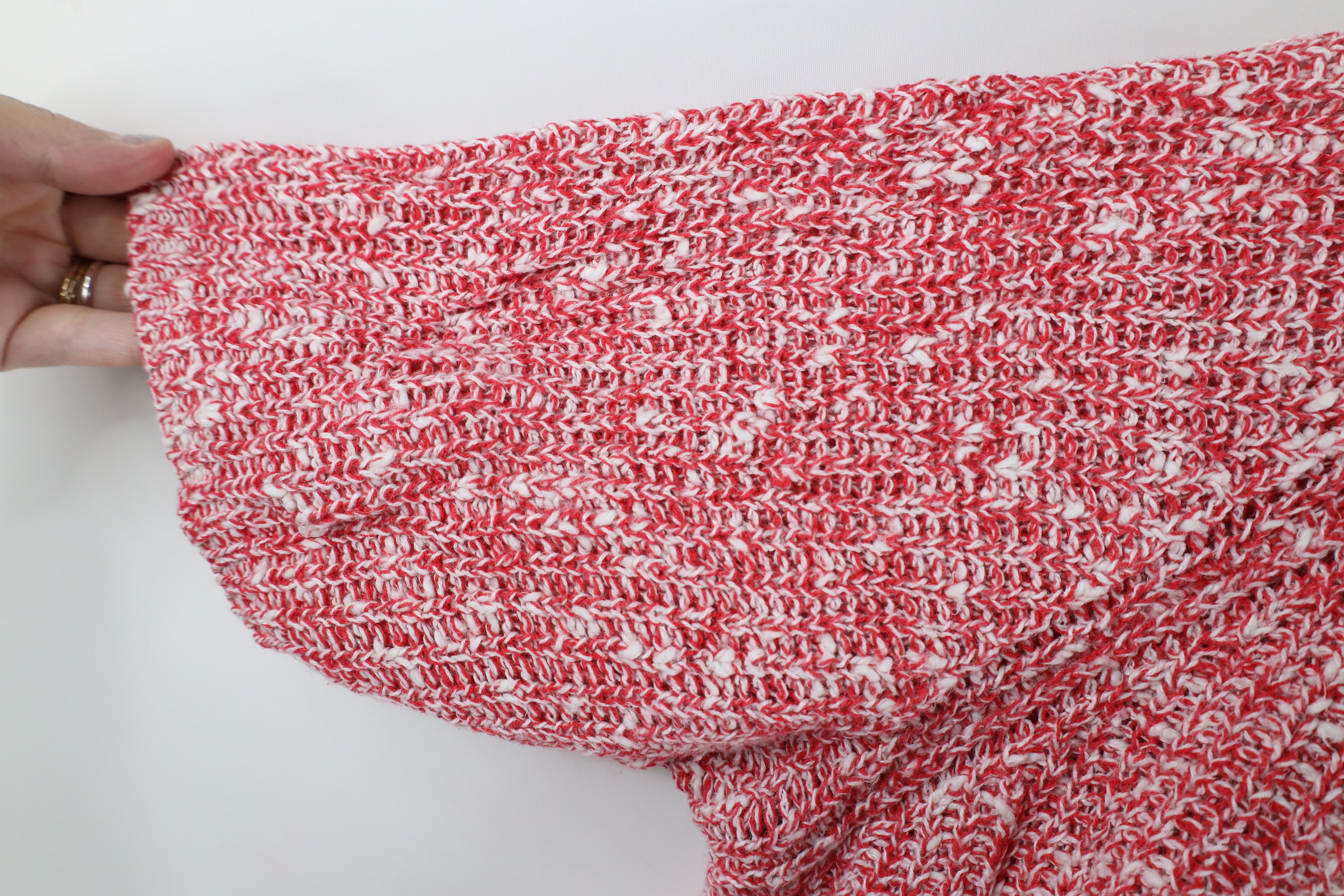 Vintage Vintage 90s Streetwear Ribbed Knit Short Sleeve Sweater Red Size L / US 10 / IT 46 - 5 Thumbnail