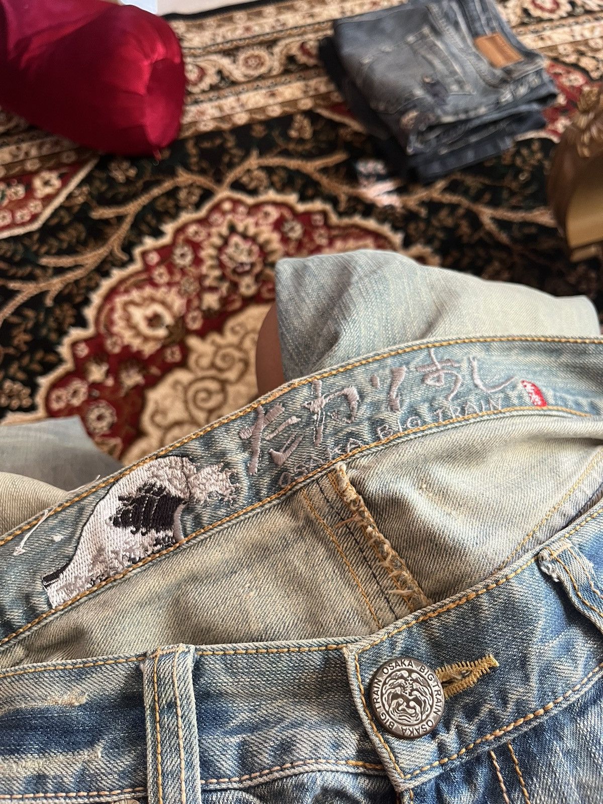 If Six Was Nine Vintage Osaka Bigtrain Embroidered Wave Jeans Size US 36 / EU 52 - 10 Thumbnail