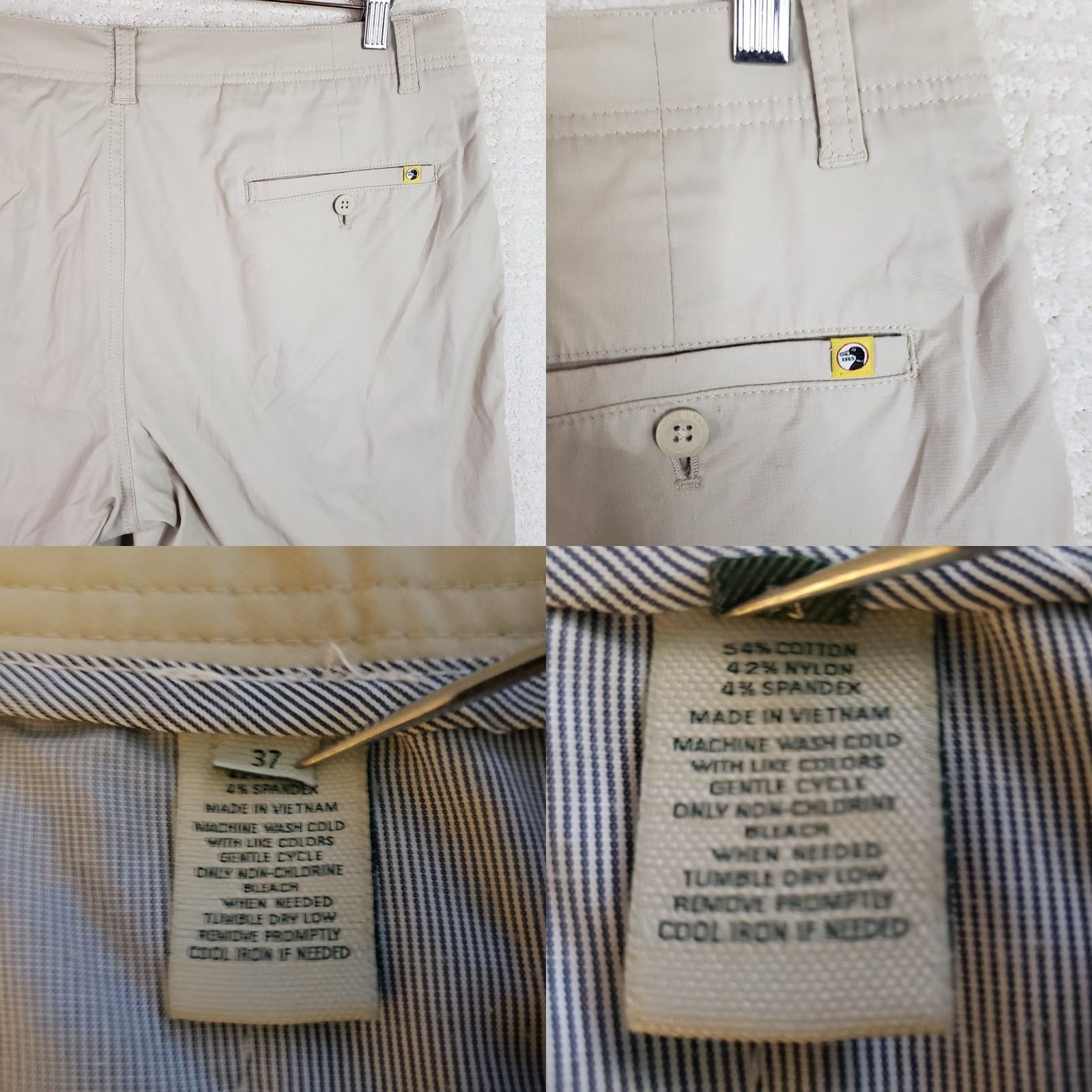 Vintage Duck Head Men's Casual Shorts Size 37 Beige Cotton Nylon Activewear Short Cargo Regular Inseam 8 in UV Quick Dry Moisture Wicking Size US 37 - 8 Thumbnail