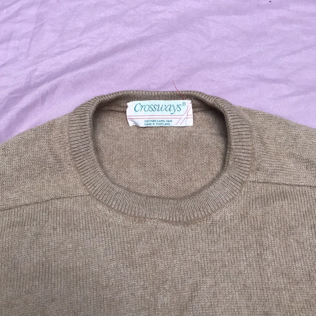 Handmade pure CAMEL HAIR made in SCOTLAND camel knitted jumper Size US M / EU 48-50 / 2 - 11 Thumbnail