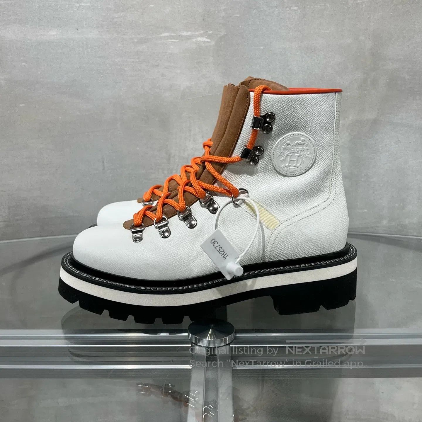 Hermes Hermes Casual mid-calf boots White-orange Size US 5.5 / IT 35.5 - 3 Thumbnail
