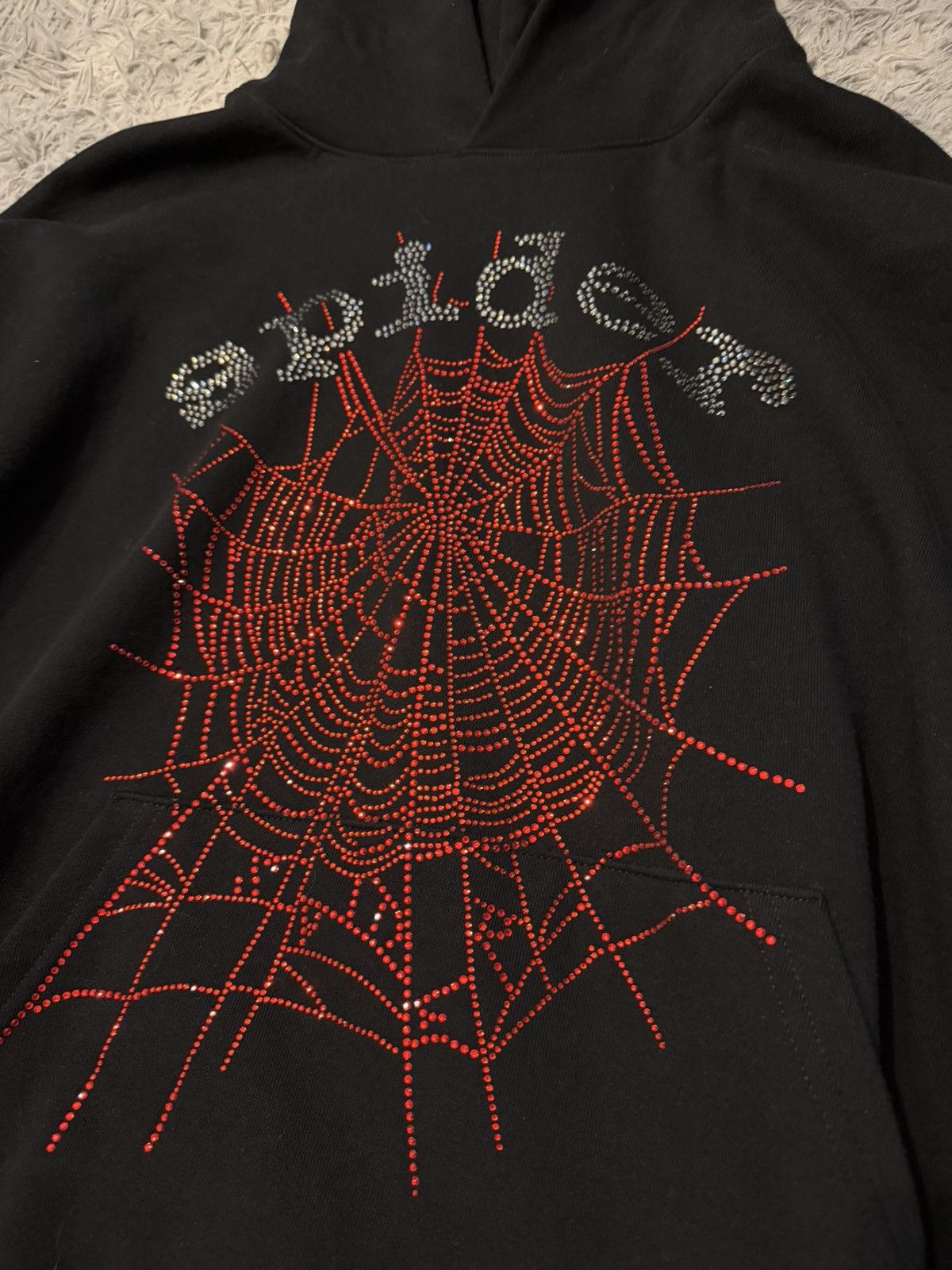 Sp5der rhinestone hoodie Size US XXL / EU 58 / 5 - 2 Thumbnail