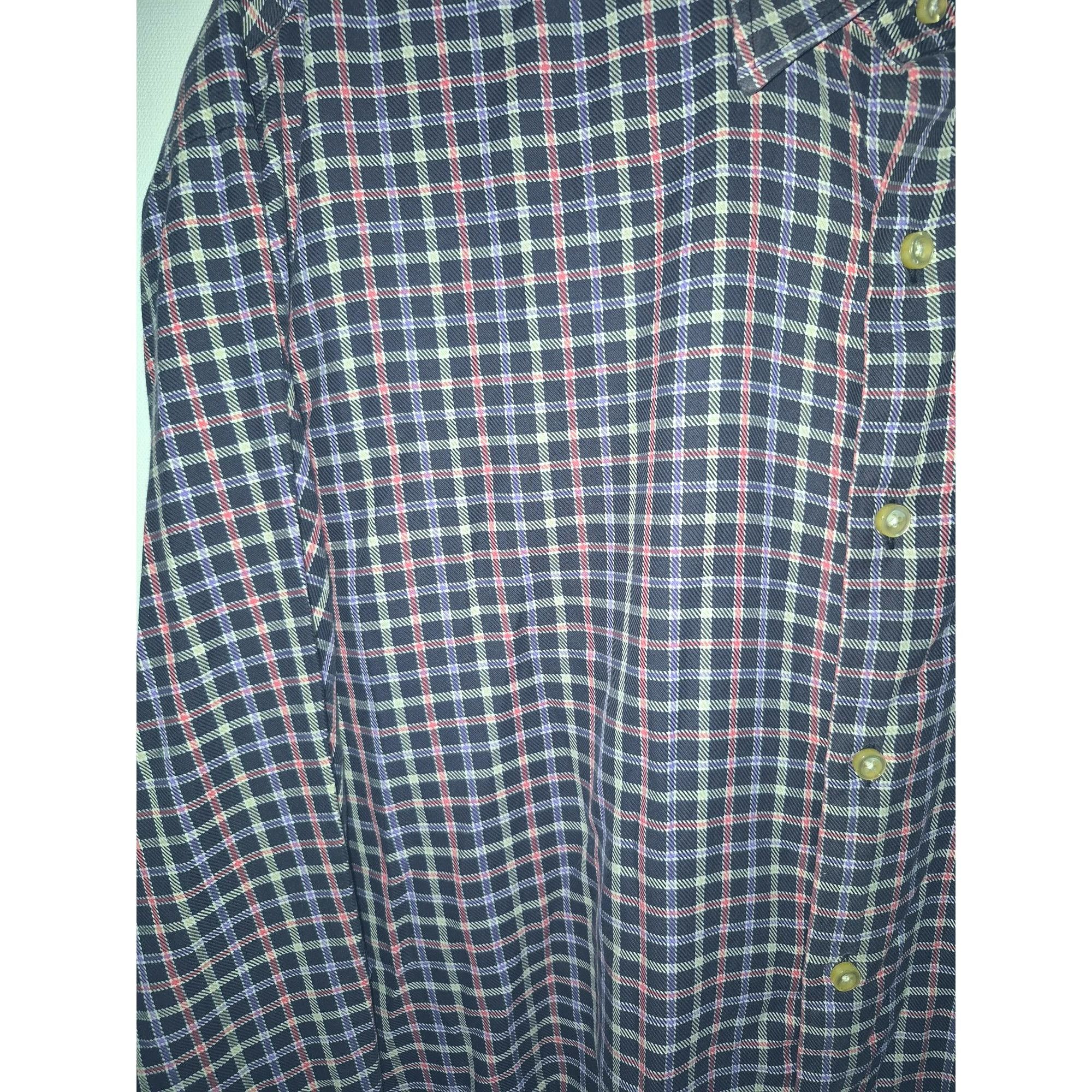 Peter Millar Peter Millar Large Long Sleeve Navy Plaid Button-Up Shirt 10 Size US L / EU 52-54 / 3 - 4 Thumbnail