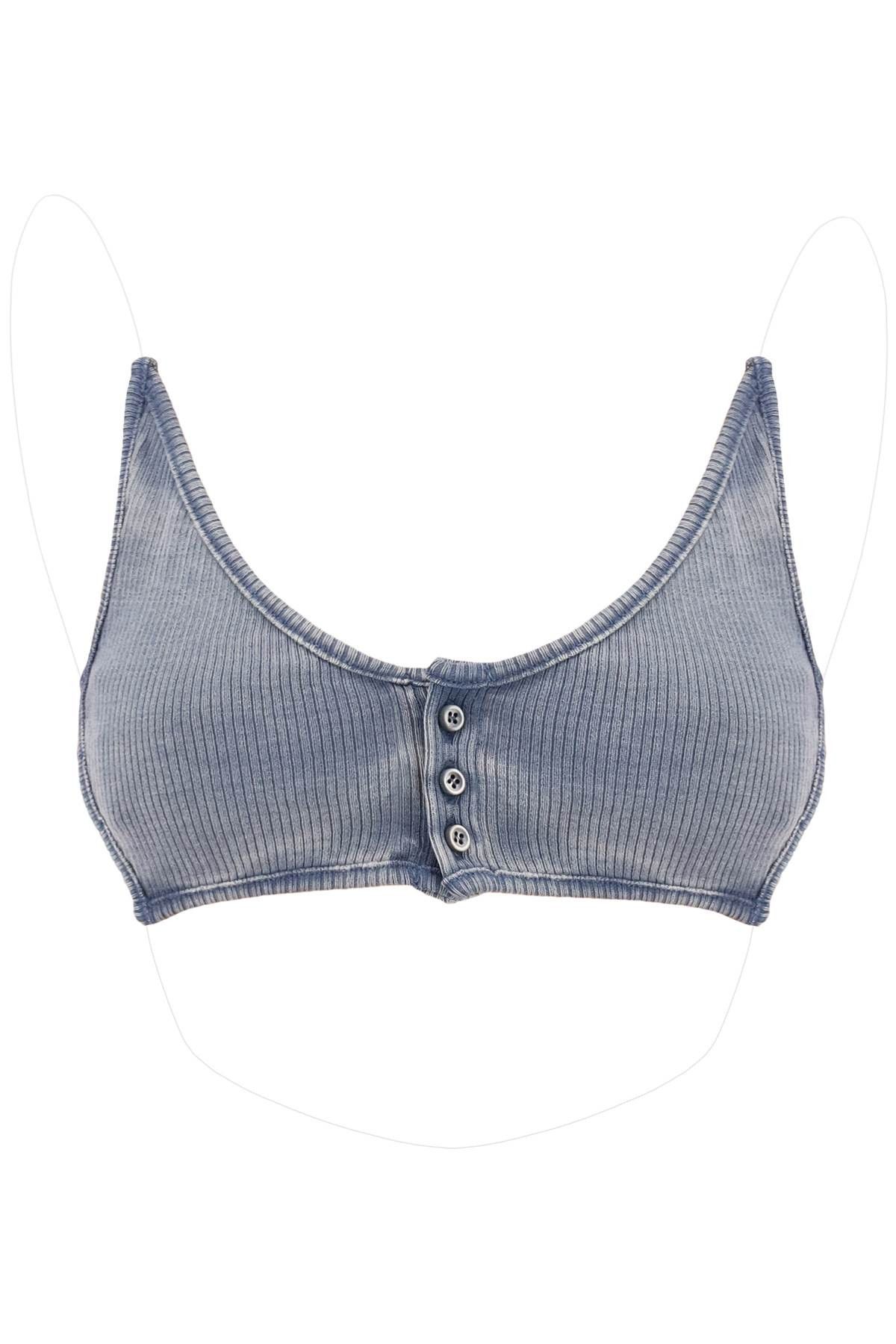 image of Yproject Invisible Strap Crop Top With Spaghetti in Blue Washed, Women's (Size Medium)