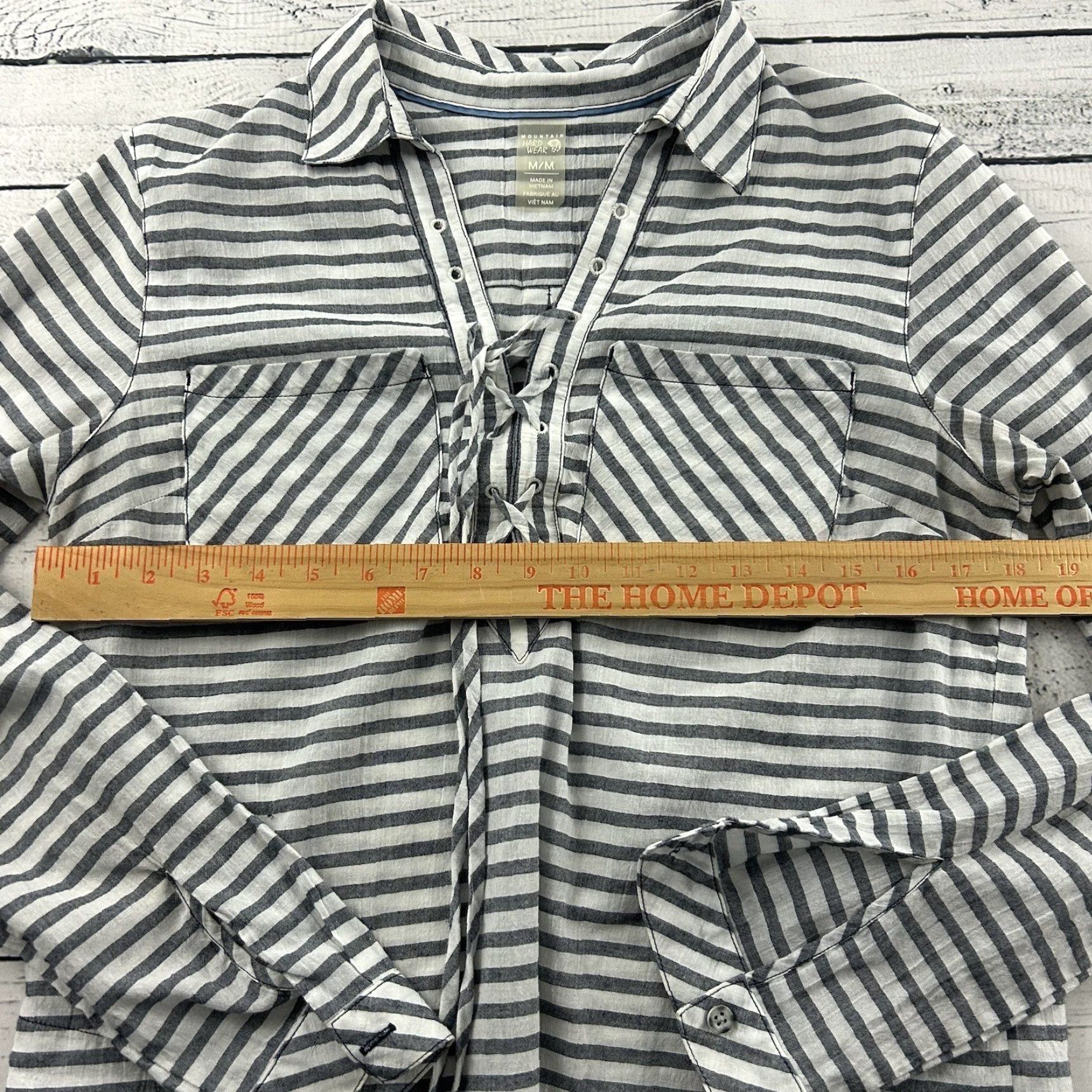 Mountain Hardwear Mountain Hardwear Blouse Striped Long Sleeve Women's M Gray Shirt Size M / US 6-8 / IT 42-44 - 4 Thumbnail