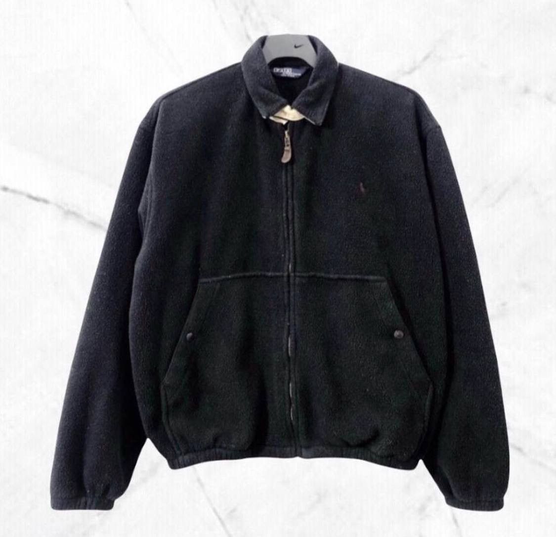 made in USA Vintage Polo Ralph Lauren Fleece Jacket Black