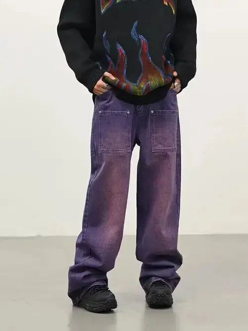 Designer × Japanese Brand × Jean hiphop baggy faded distressed jeans Size US 32 / EU 48 - 1 Thumbnail
