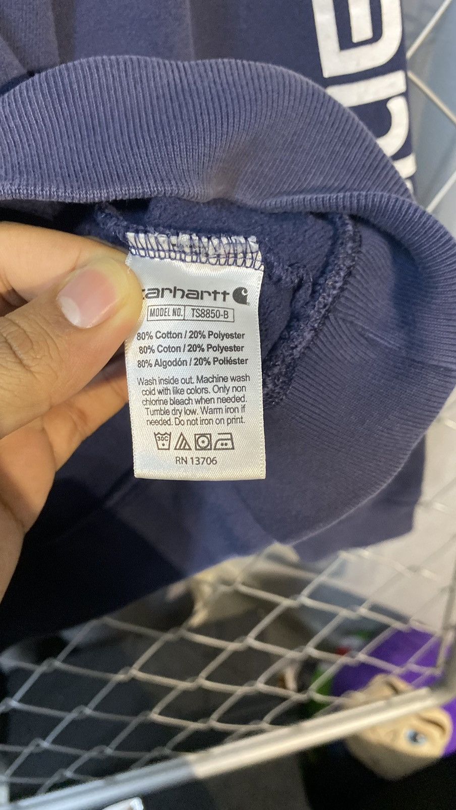 Carhartt × Vintage CARHARTT SPELLOUT HOODIE DISTRESS SMALL BOXY BLUE Size US S / EU 44-46 / 1 - 9 Thumbnail
