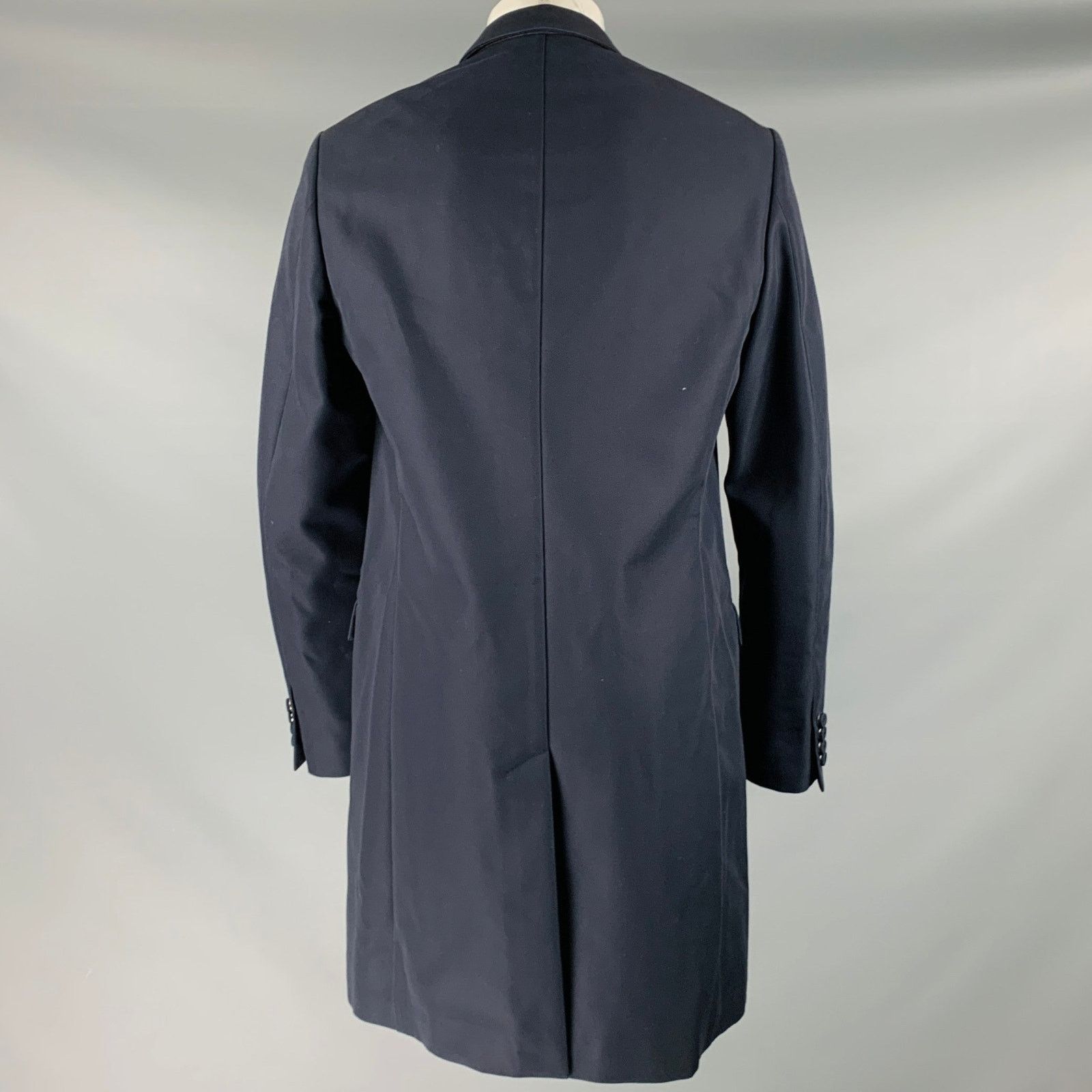 Calvin Klein CALVIN KLEIN COLLECTION Size 40 Navy Cotton Blend Coat Size US L / EU 52-54 / 3 - 3 Thumbnail