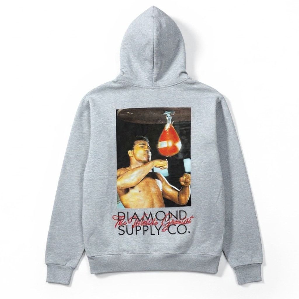 Diamond Supply Co. Diamond Supply Co. Men's Medium Muhammad Ali Gray Hoodie NWT Size US M / EU 48-50 / 2 - 1 Thumbnail
