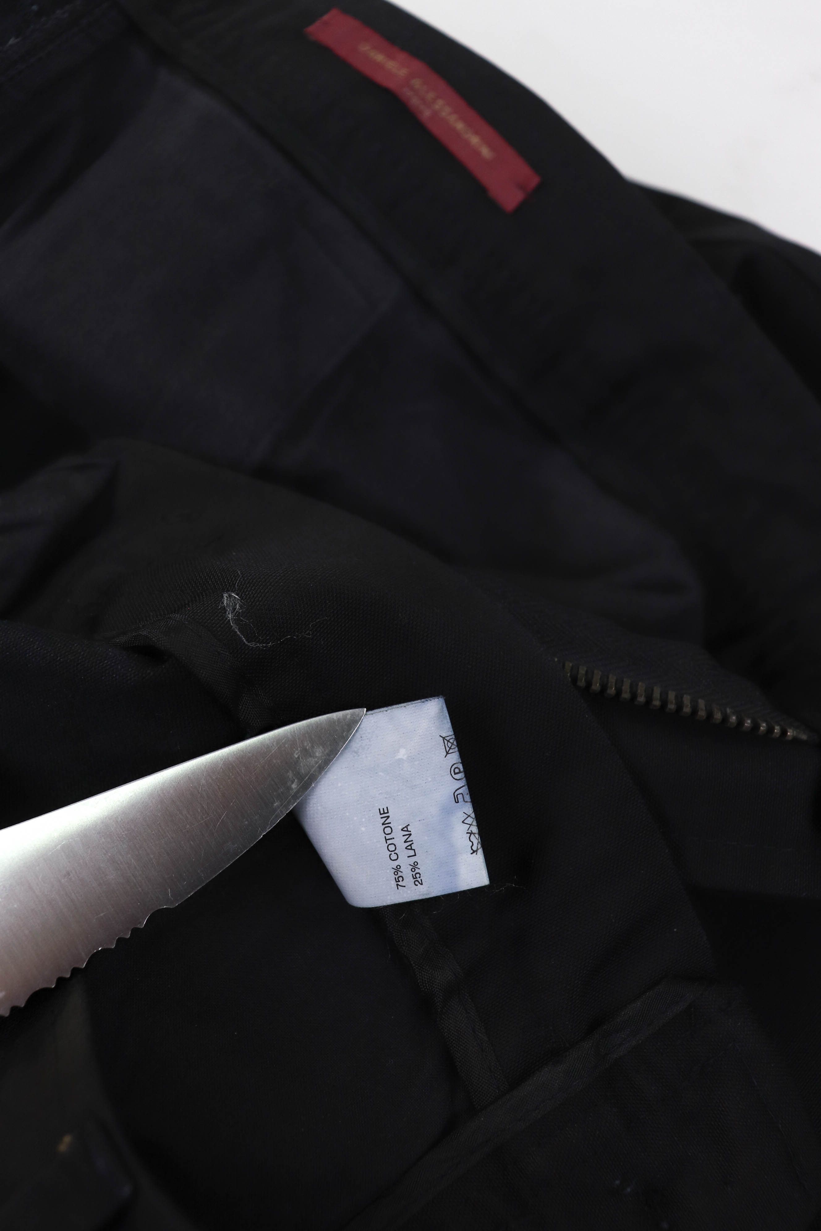 Vintage Daniele Alessandrini Italia Black Cotton/Wool Pants