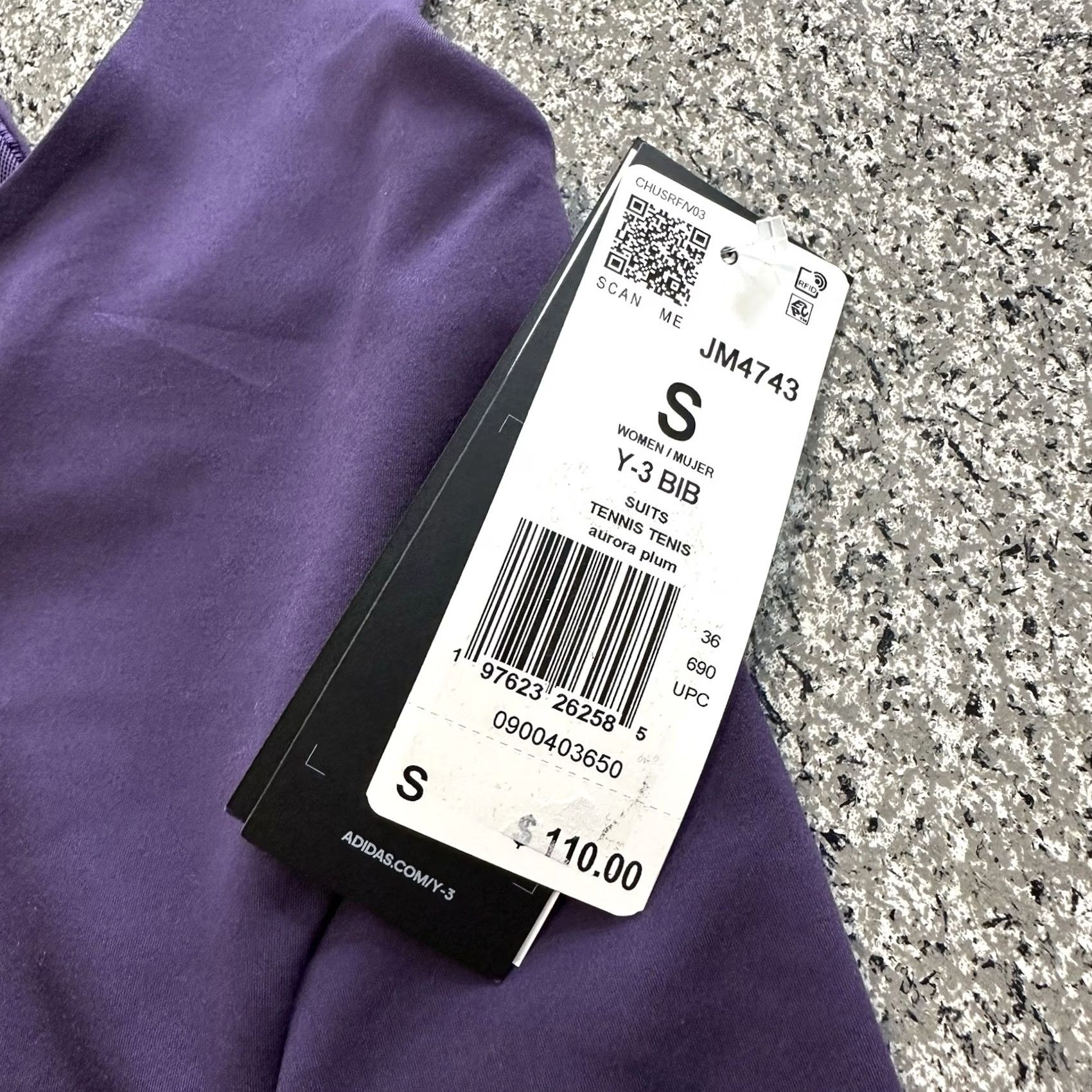 Adidas Adidas Y-3 Tennis Pro Bib Skort Womens M Plum Purple JM4743 Size ONE SIZE - 3 Thumbnail