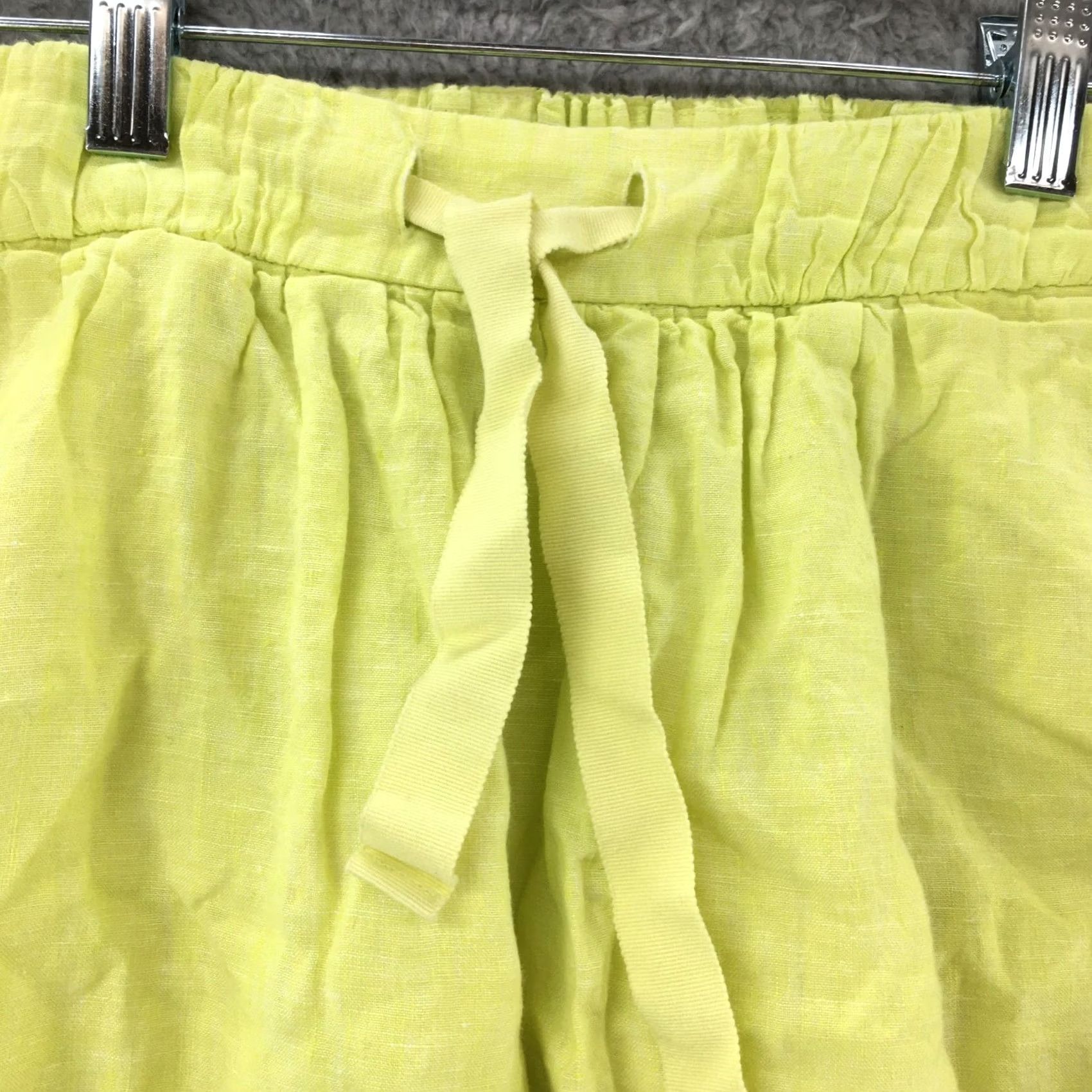 J.Crew J.CREW Mini Skort Womens 10 Neon Yellow Drawstring Elastic Waist Side Pockets Skort Casual Summer 90s? Size ONE SIZE - 3 Thumbnail