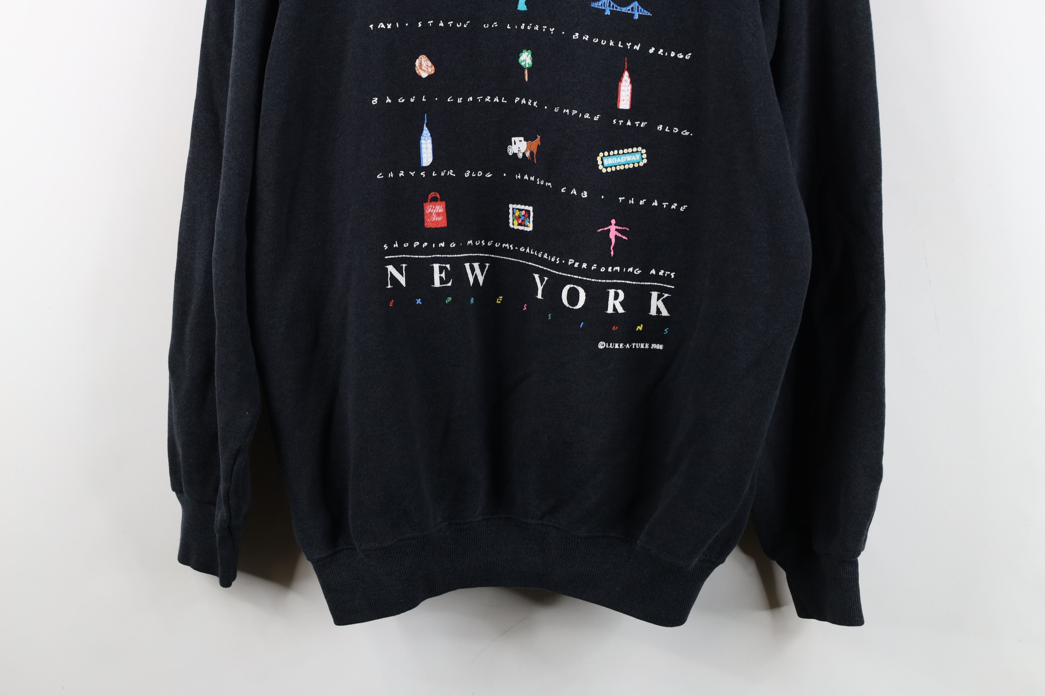 Vintage Vintage 80s The Big Apple New York Crewneck Sweatshirt USA Size XL / US 12-14 / IT 48-50 - 3 Thumbnail
