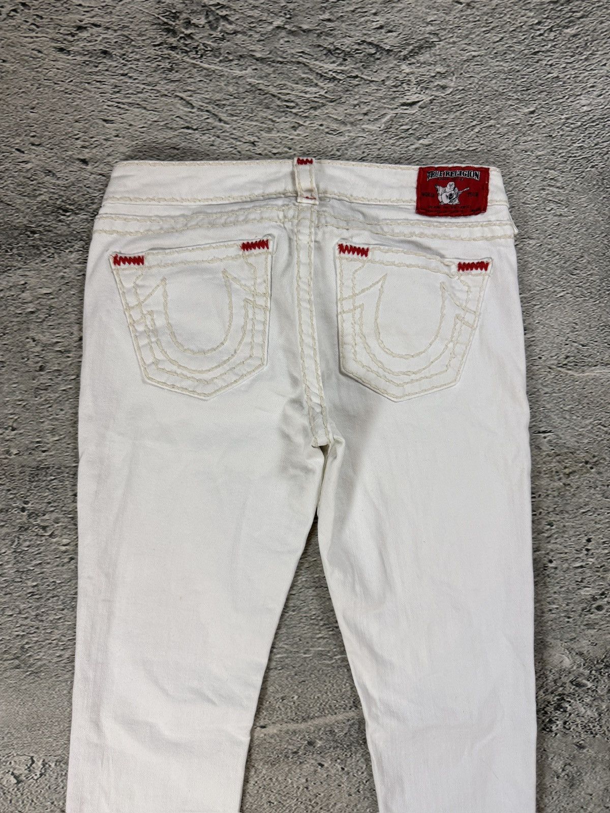 True Religion True Religion vintage white jeans slim Stella red stitching Size 31" - 2 Thumbnail
