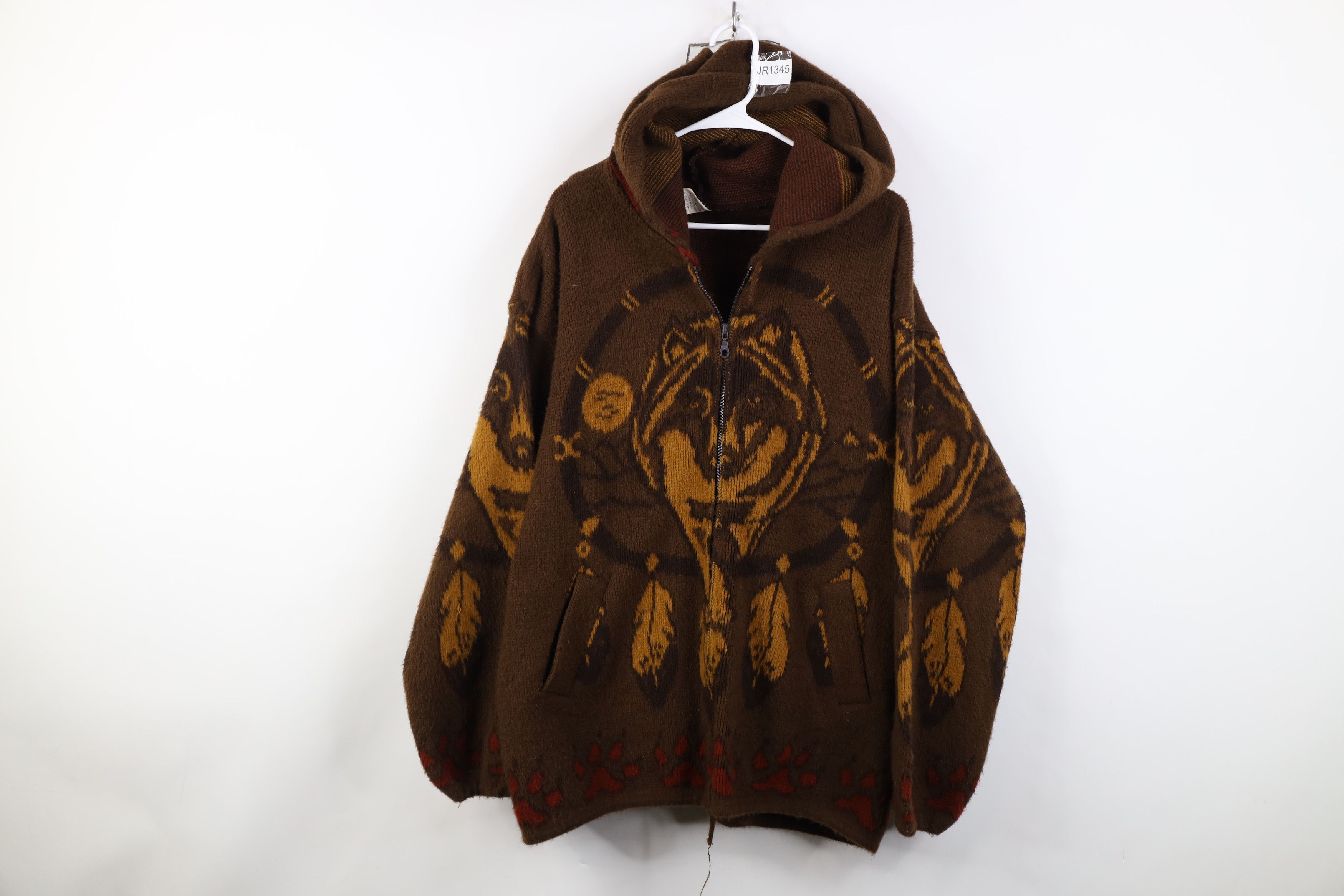 Vintage Vintage 90s Streetwear Feather All Over Print Hooded Jacket Size US XL / EU 56 / 4 - 1 Thumbnail