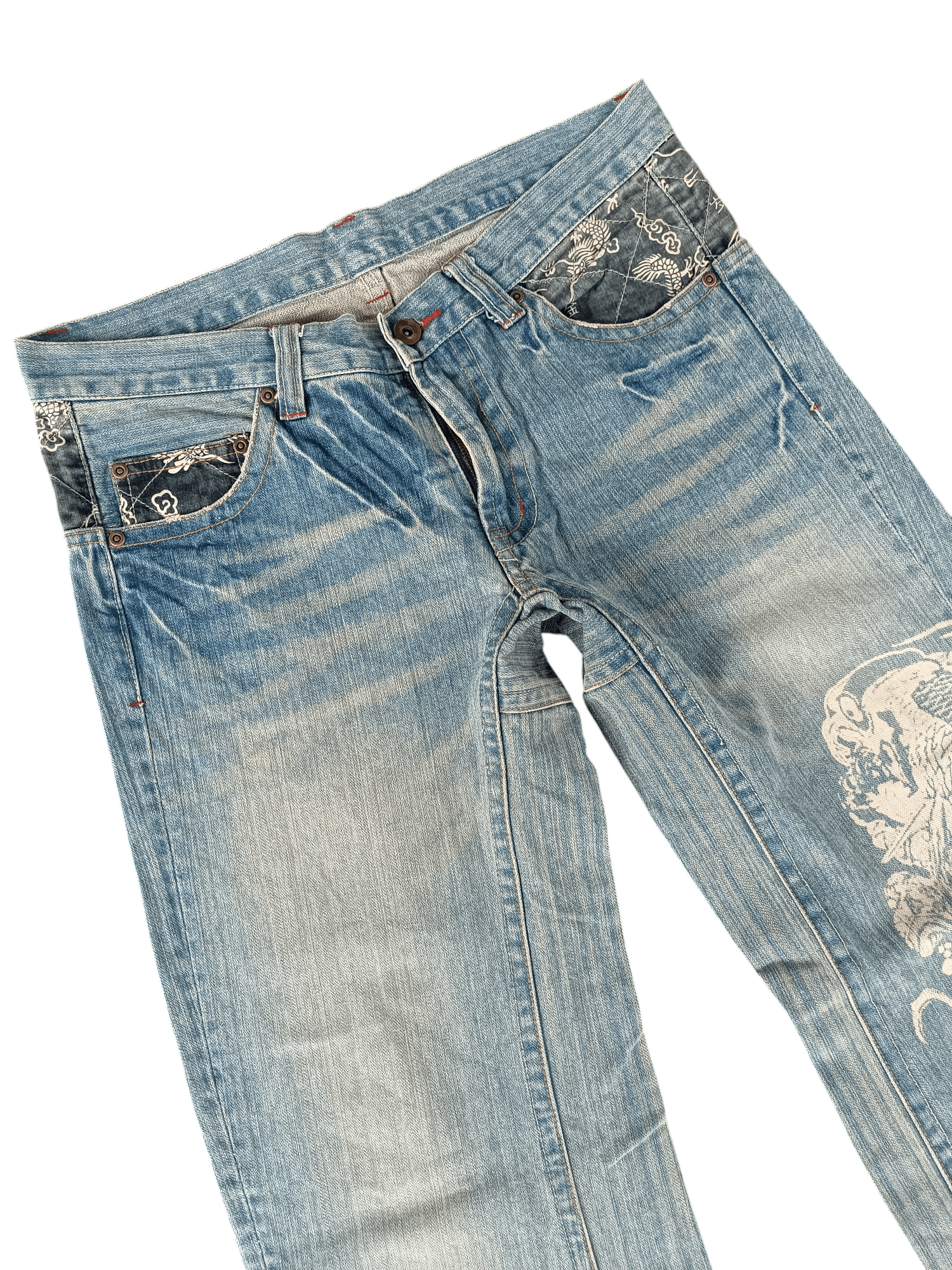 Japanese Brand RARE Tuwamono Japan Dragon Print Jeans Size US 32 / EU 48 - 7 Thumbnail