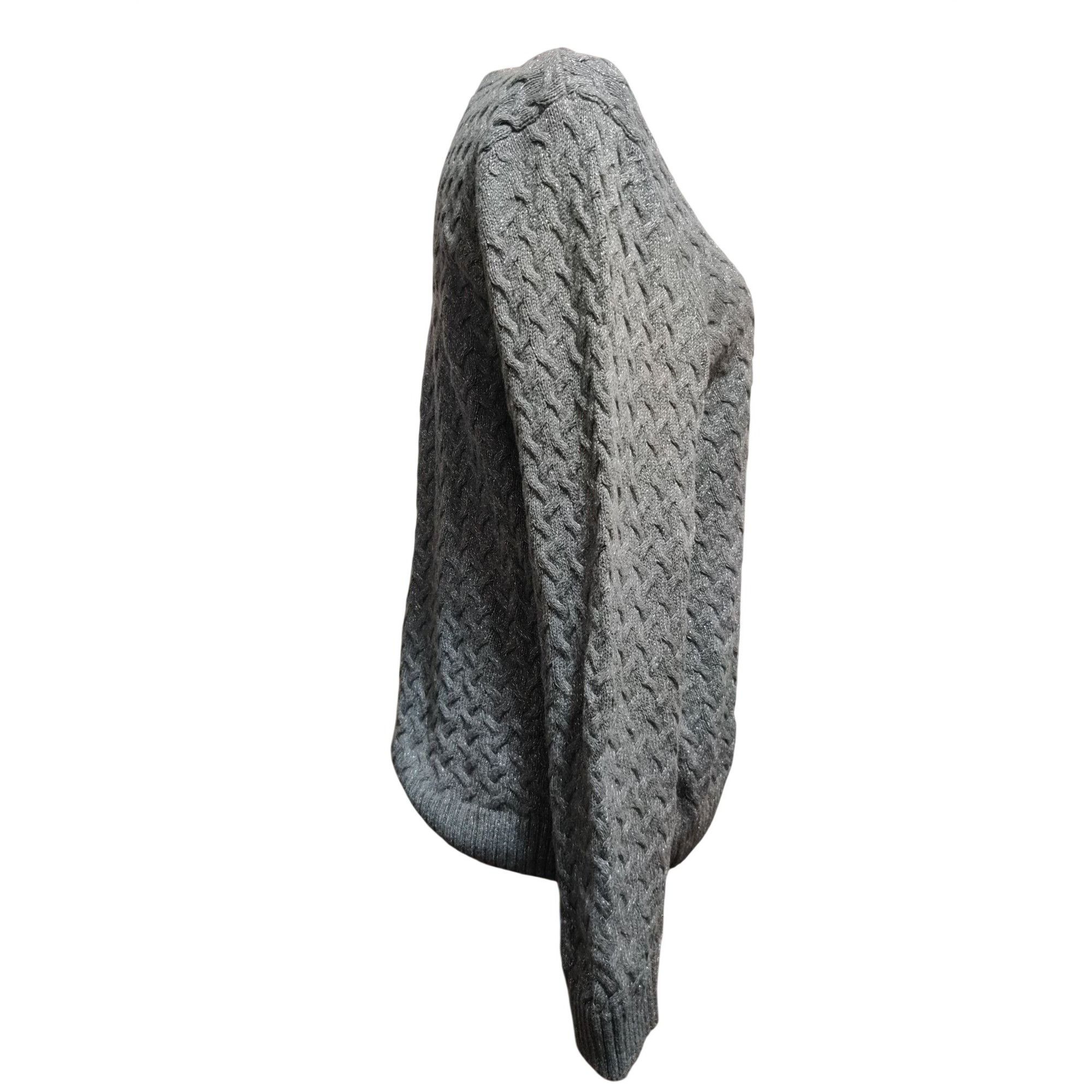 Croft & Barrow Croft & Barrow XL Womens Gray Sweater Metallic Knit Textured Size XL / US 12-14 / IT 48-50 - 4 Thumbnail