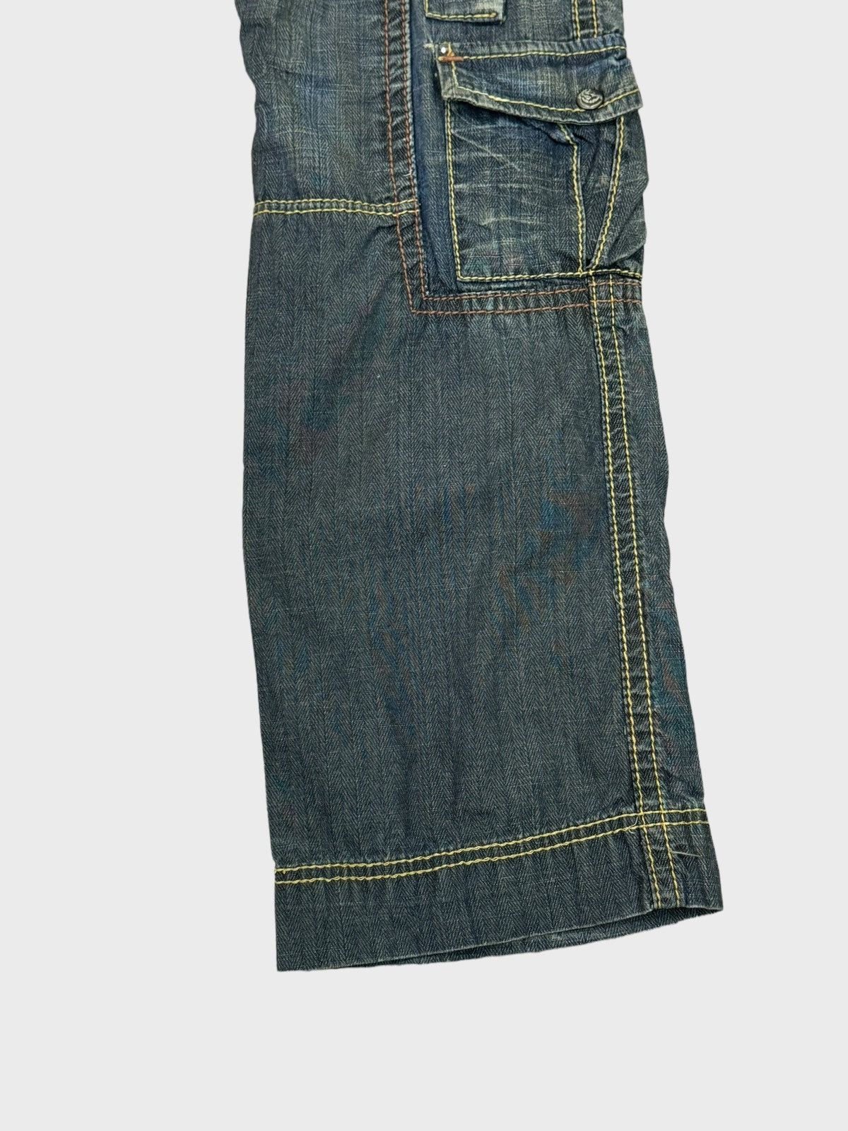 Japanese Brand EVOLUTION CARGO MULTIPOCKET DISTRESSED DENIM Size US 31 - 6 Thumbnail