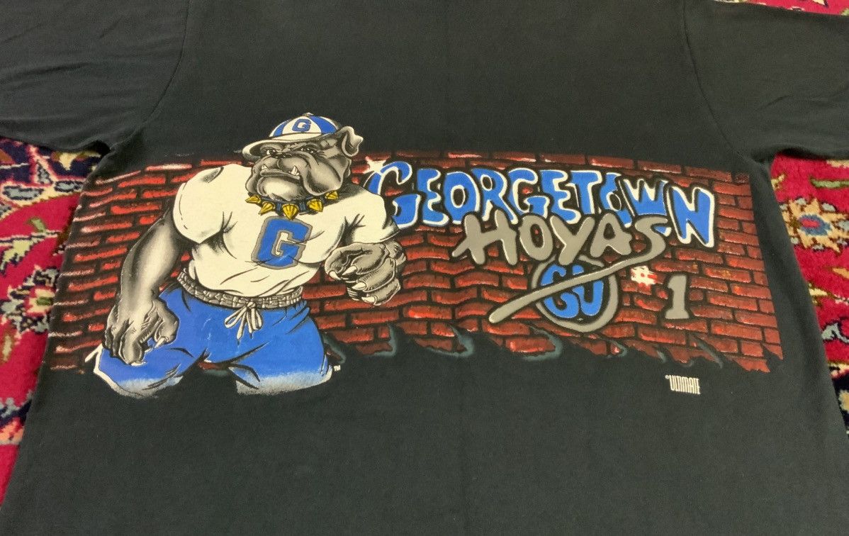 Vintage Vtg 90s Georgetown Hoyas T Shirt Graffiti Print Sz Med Size US M / EU 48-50 / 2 - 2 Thumbnail