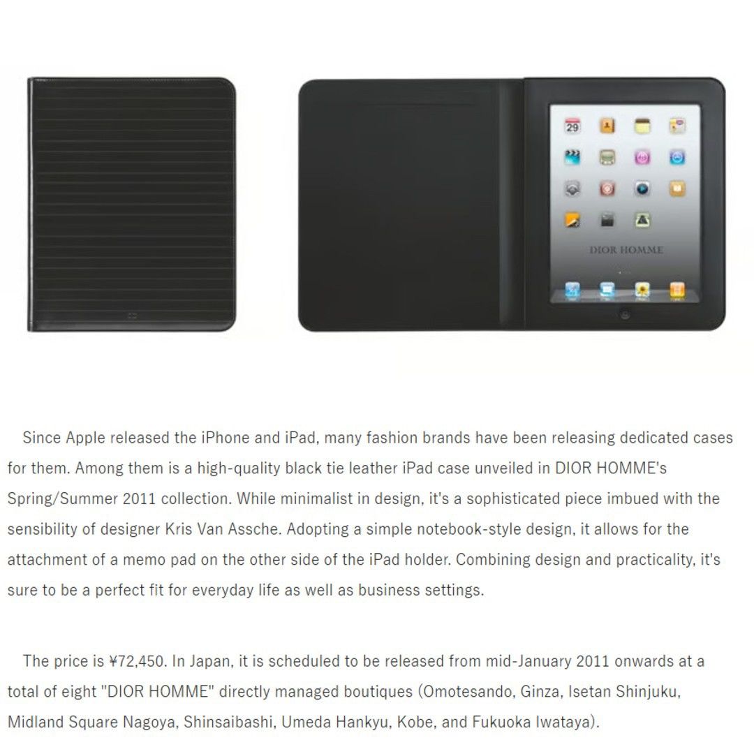 Dior Dior Homme SS11 Black Leather Tie iPad Case Size ONE SIZE - 2 Thumbnail