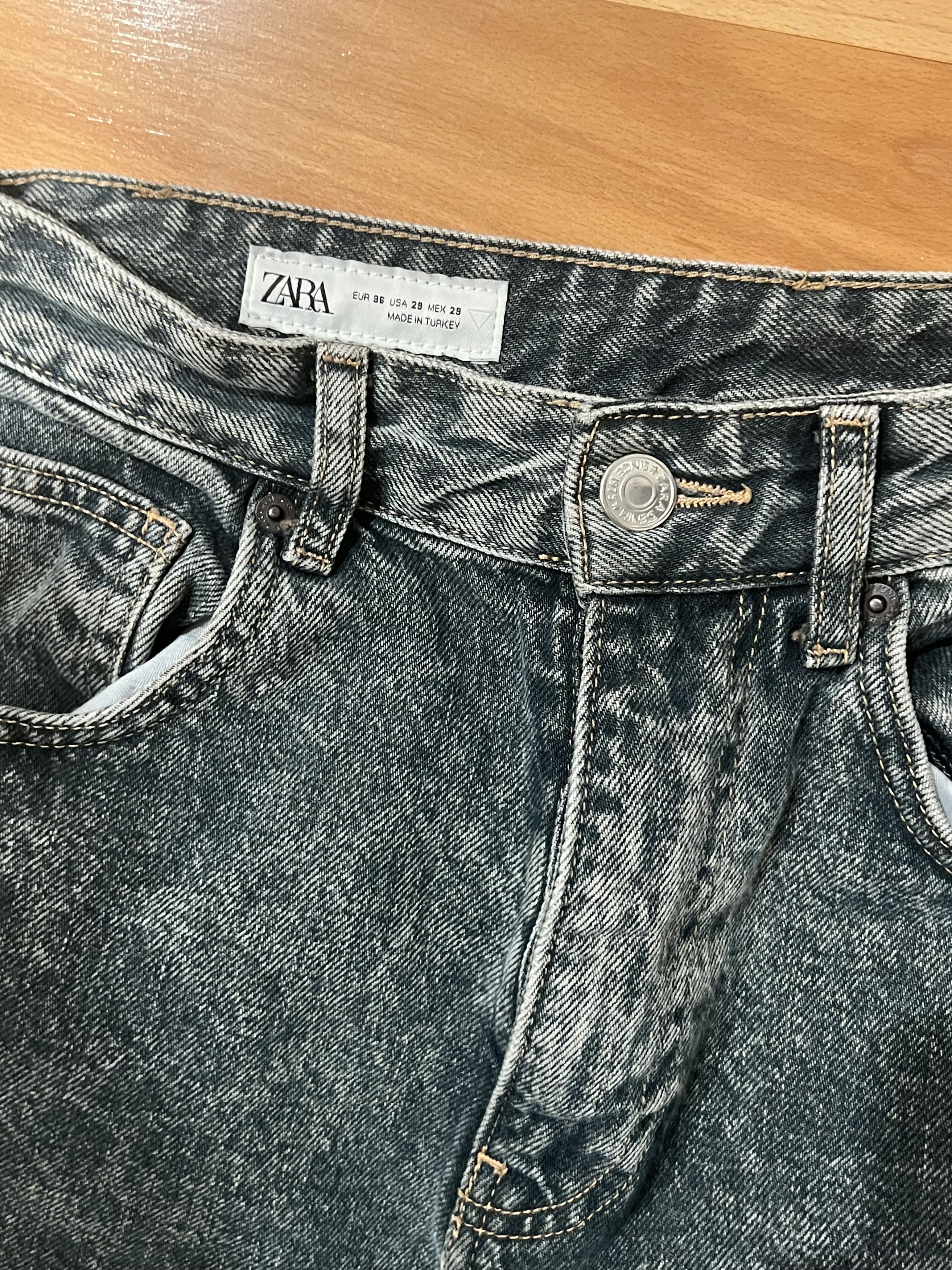 Zara Zara Men's Baggy Fit Geometric Scratch Effect Jeans Size US 28 / EU 44 - 2 Thumbnail