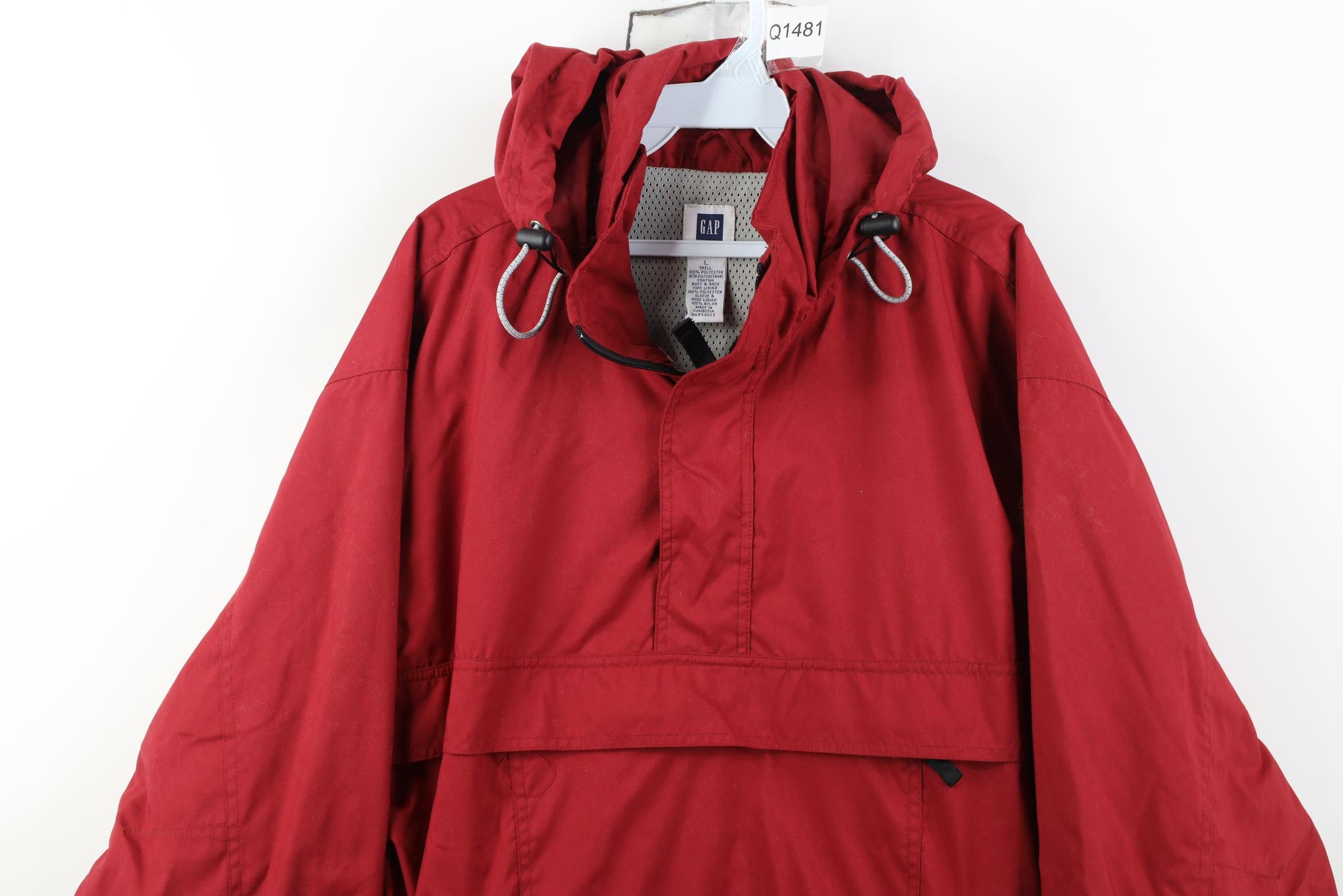 Gap Vintage Y2K 2002 Gap Hooded Anorak Windbreaker Jacket Red Size US L / EU 52-54 / 3 - 2 Thumbnail
