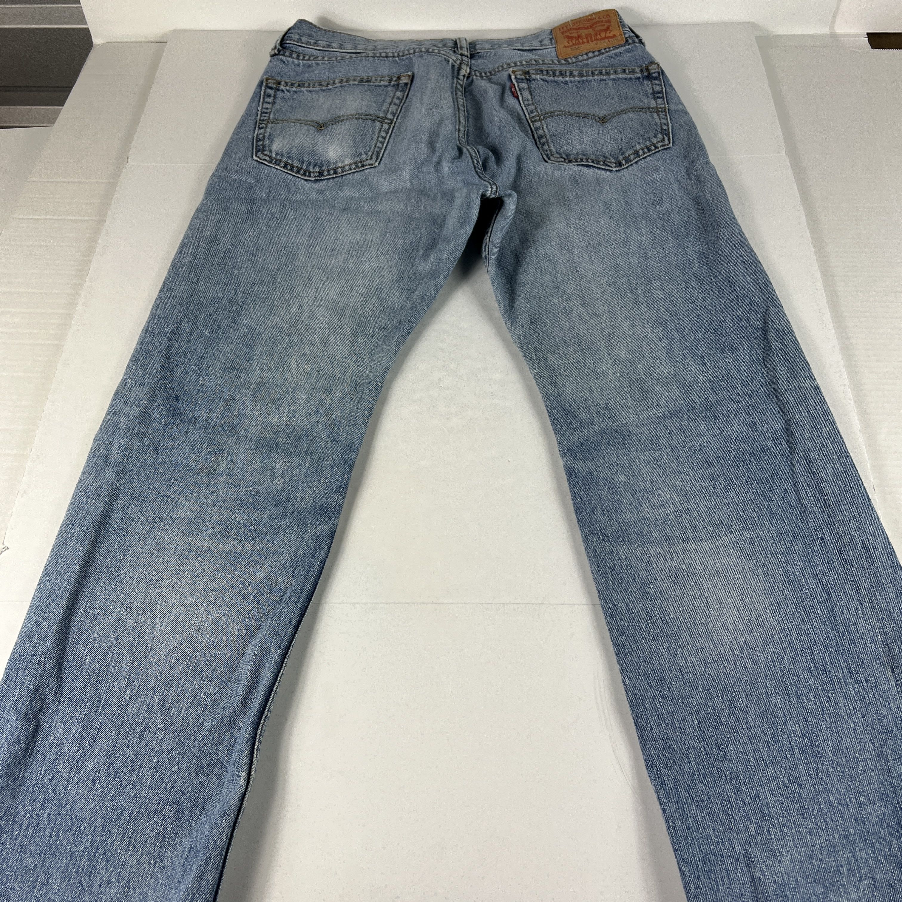 Levi's Levi's Jeans 505 Straight Blue Faded Whiskers Cotton Denim Size US 34 / EU 50 - 10 Thumbnail