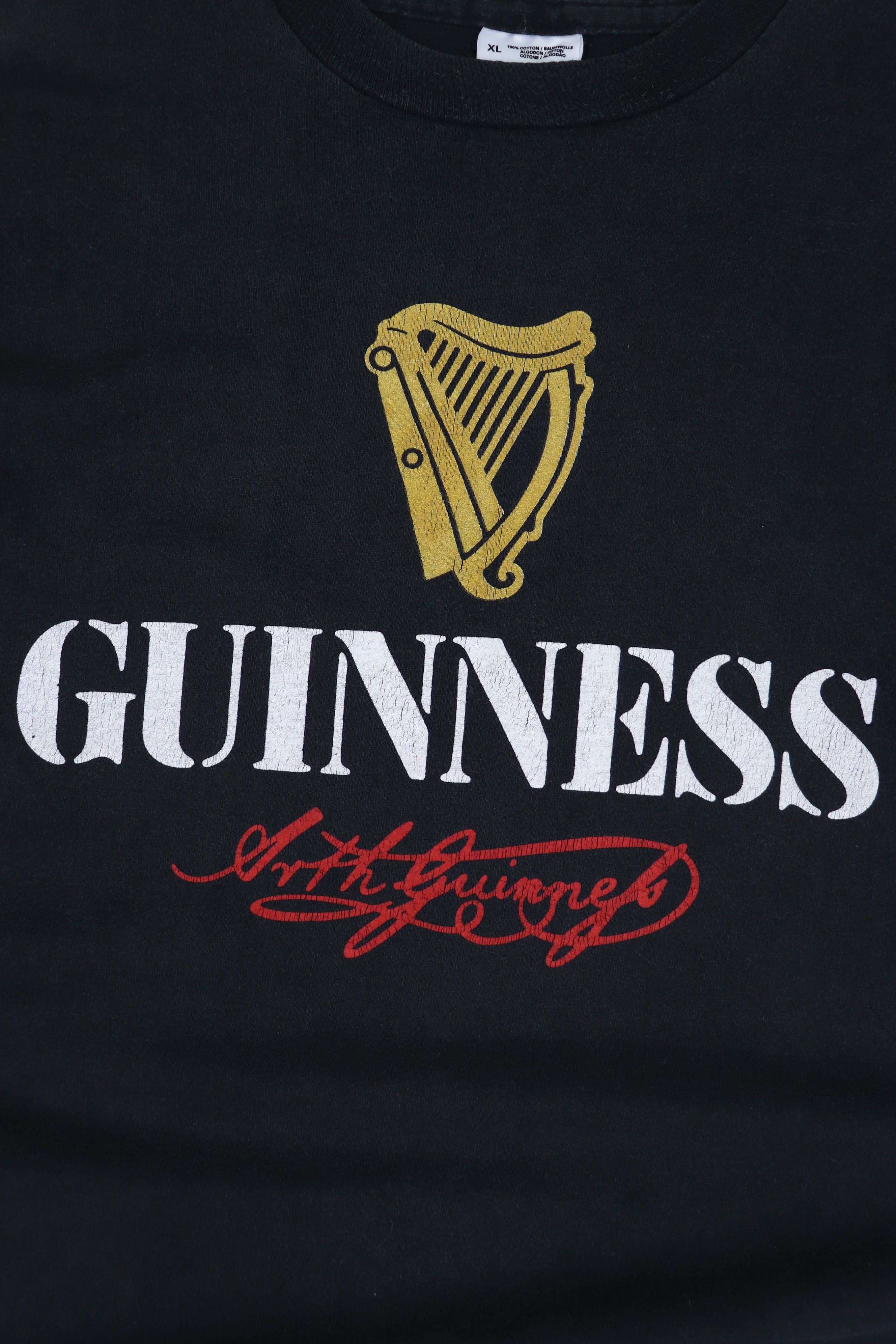 Vintage GUINNESS 90s Vintage Big Logo Printed Graphics Black T-shirt Size US XL / EU 56 / 4 - 4 Thumbnail