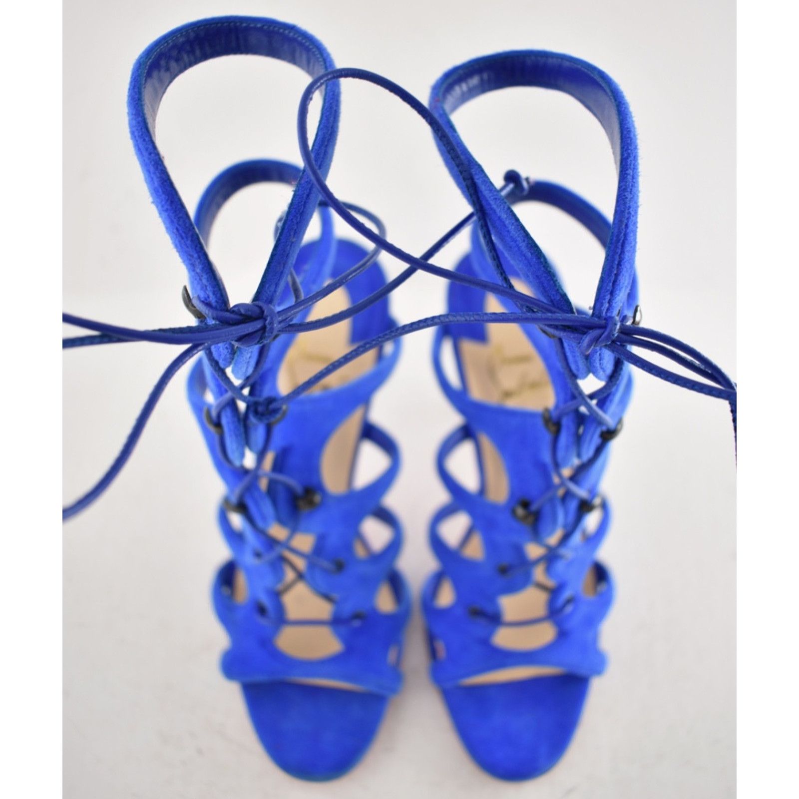 Christian Louboutin Christian Louboutin Amazoulo 100 Electric Lace Up Sandal 35 Size US 5 / IT 35 - 11 Thumbnail