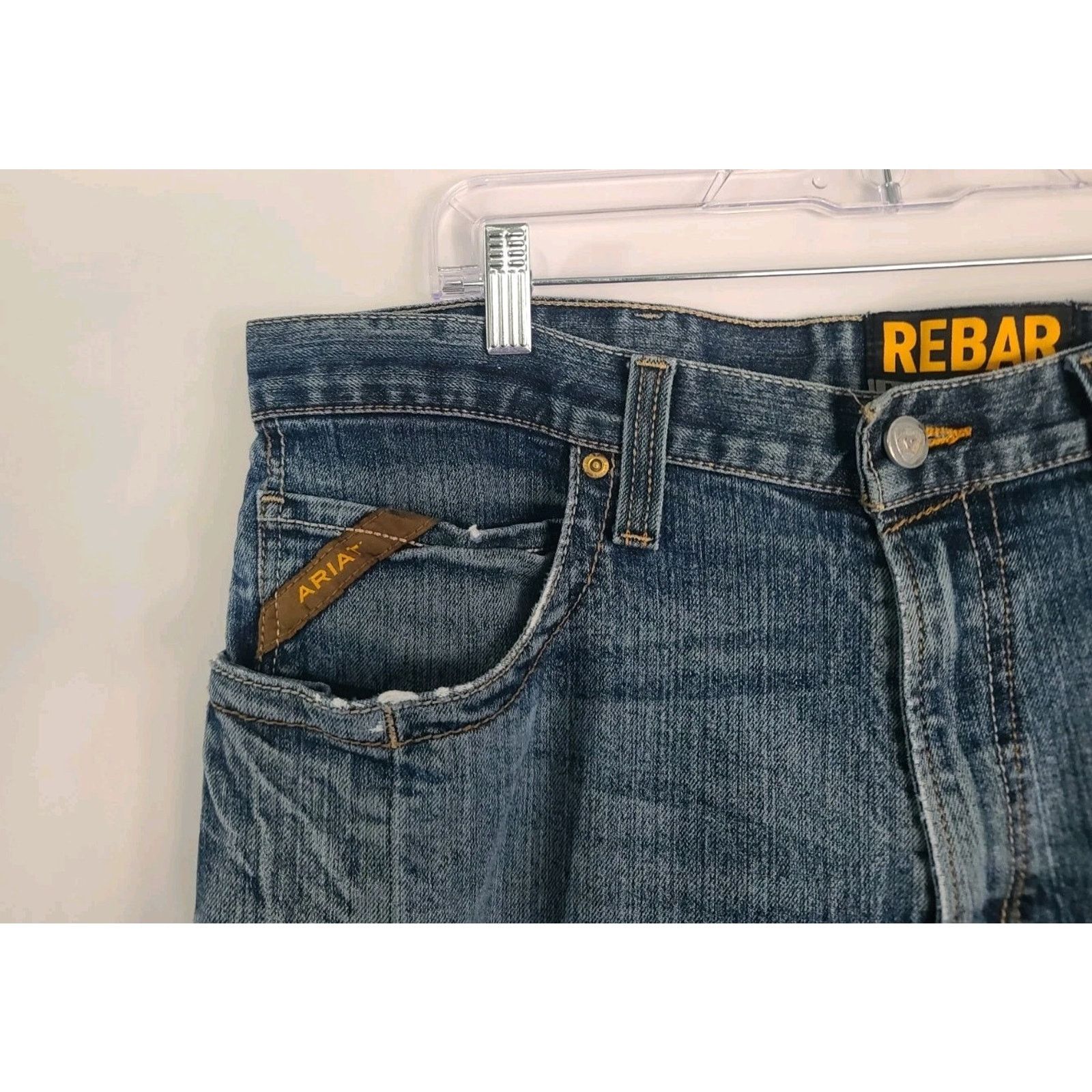 Ariat Ariat Men's Rebar Low Rise Boot M4 Distressed Denim Jeans 38 Size US 28 / EU 44 - 3 Thumbnail