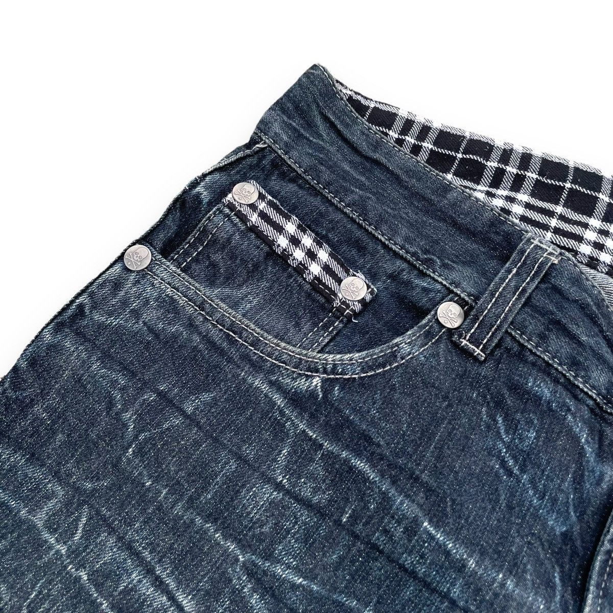 If Six Was Nine × Japanese Brand × Le Grande Bleu (L.G.B.) 🇯🇵 VINTAGE WILD LIFE POEM PUNK WASHED DENIM PANTS Size US 32 / EU 48 - 6 Thumbnail