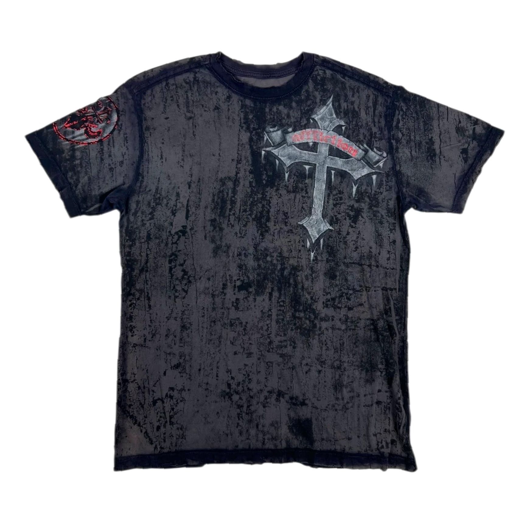 Affliction VINTAGE Affliction T-Shirt Mens Large Black Skull Wings Cross Live Fast Goth Y2K Size US L / EU 52-54 / 3 - 2 Thumbnail