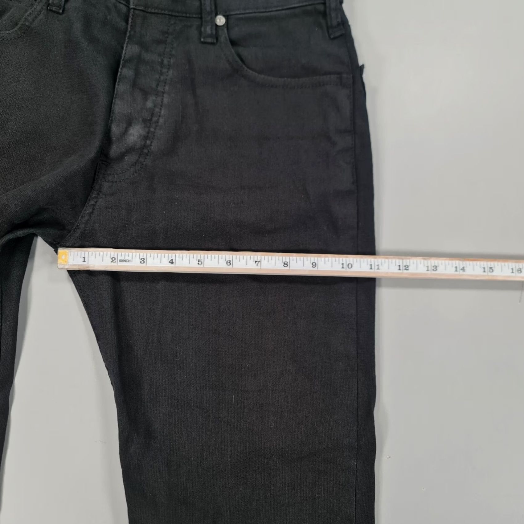 Vintage Armani Jeans Womens Trousers Black W31 L28 Linen Pants Comfort Fit Straight Leg Size 24" / US 00 / IT 34 - 7 Thumbnail