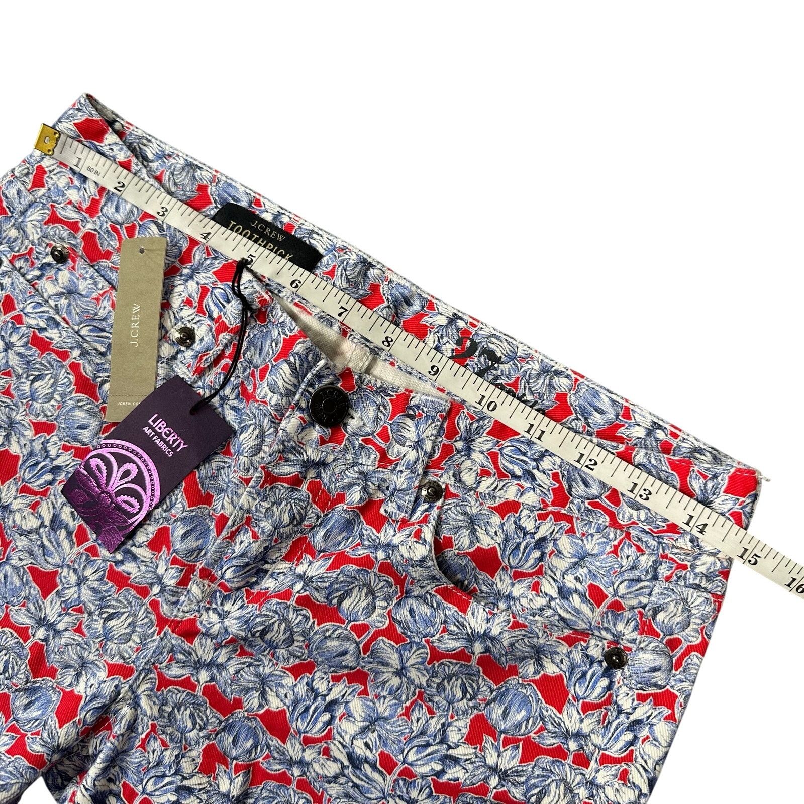 J.Crew J.CREW Toothpick Liberty Matilda Tulip Floral Jeans Size 27 Size 27" / US 4 / IT 40 - 4 Thumbnail