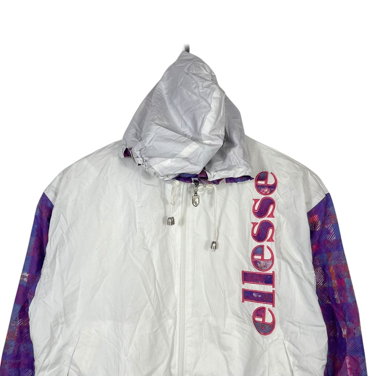 Ellesse Vintage Ellesse Windbreaker Jacket White Purple Graphic Size US L / EU 52-54 / 3 - 2 Thumbnail
