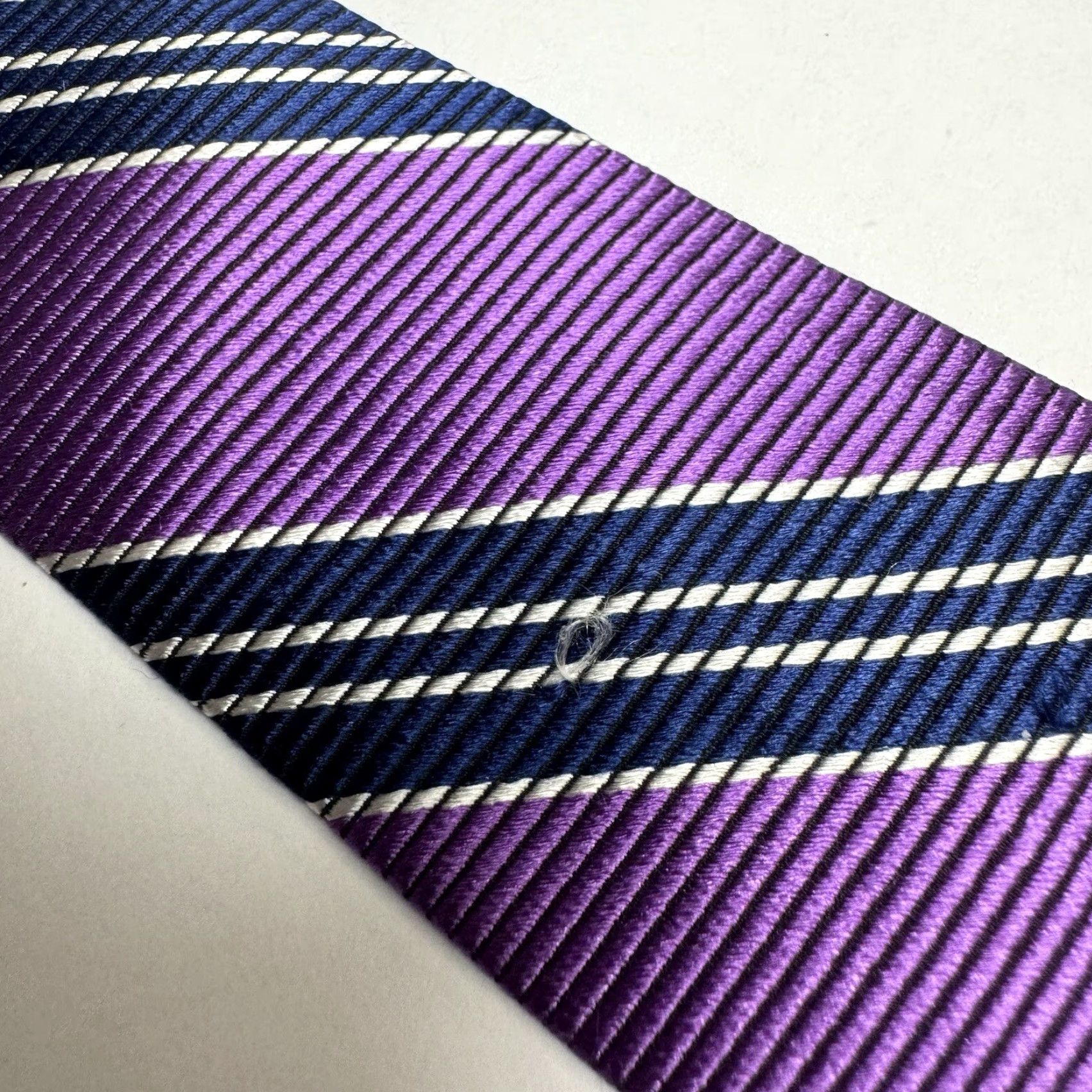 Brooks Brothers Brooks Brothers Tie Silk Striped Purple Navy Made in USA 3.5"x60" Mens Size ONE SIZE - 4 Thumbnail