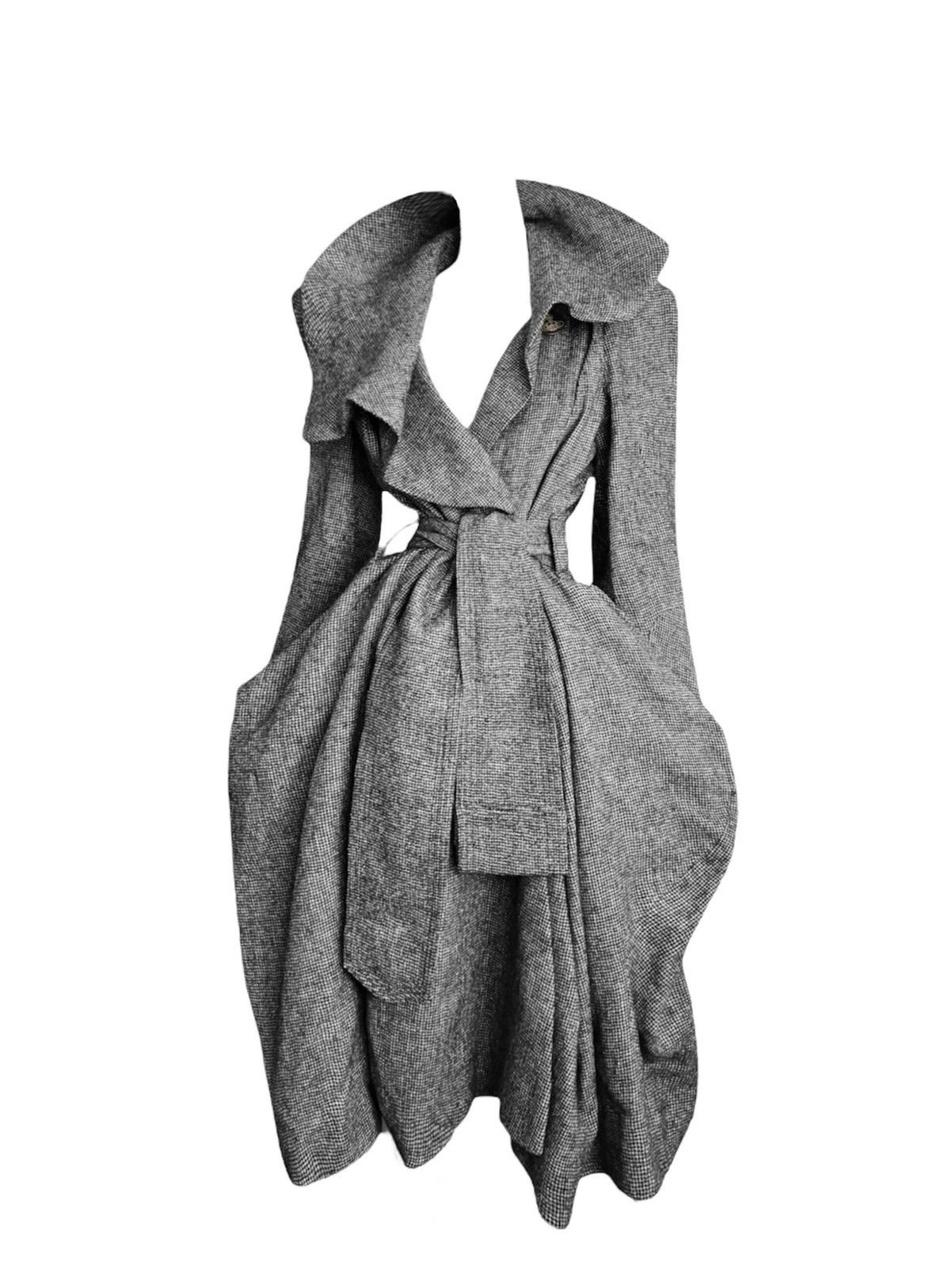Vivienne Westwood Runway Vivienne Westwood Black Wool Asymmetry Maxi Coat Size S / US 4 / IT 40 - 3 Thumbnail