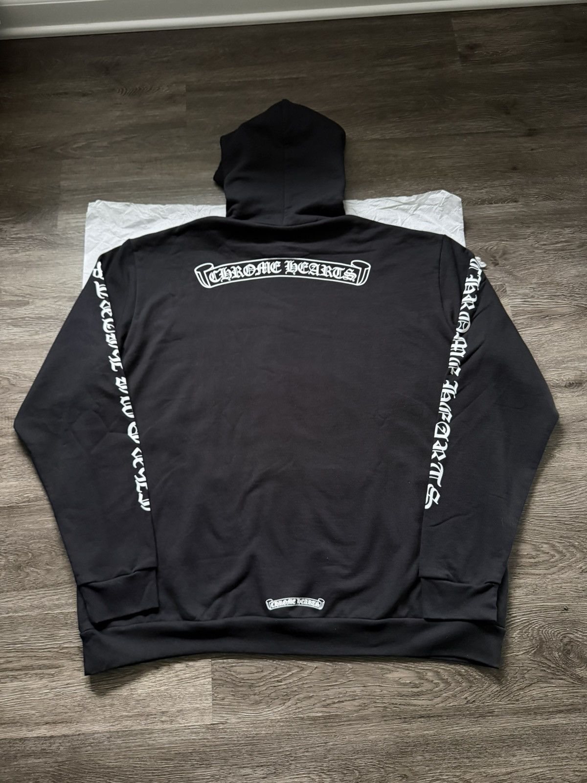Chrome Hearts Chrome Hearts Black Scroll Hoodie Pullover Sweatshirt XXL Size US XXL / EU 58 / 5 - 12 Thumbnail